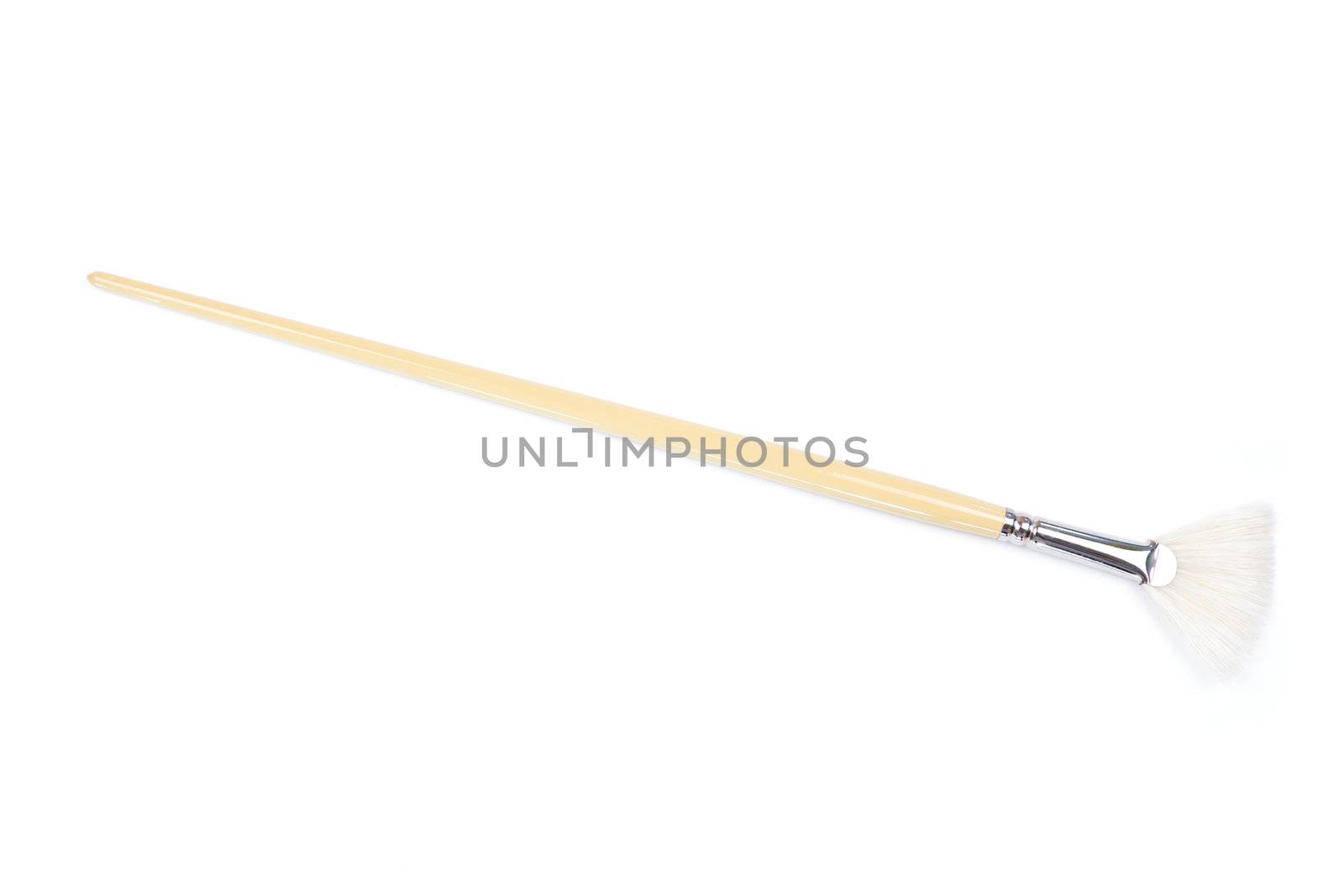 fan-shapped brush not use against a white background