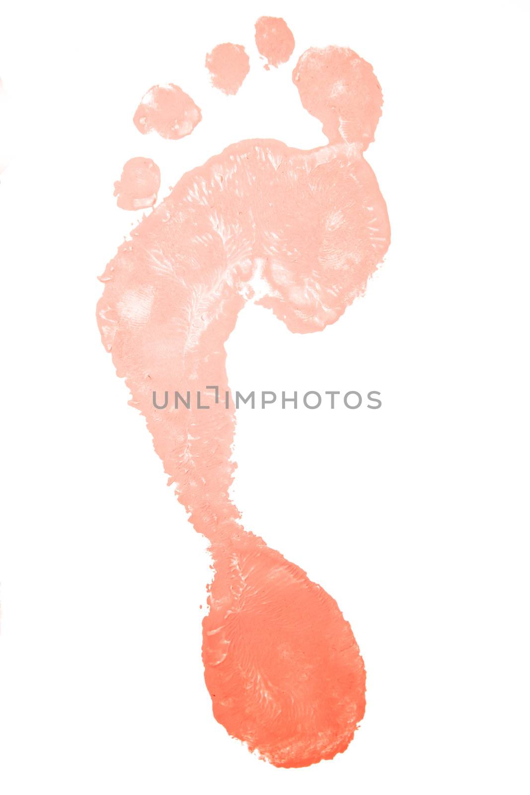 Footprint of a colour red by Wavebreakmedia