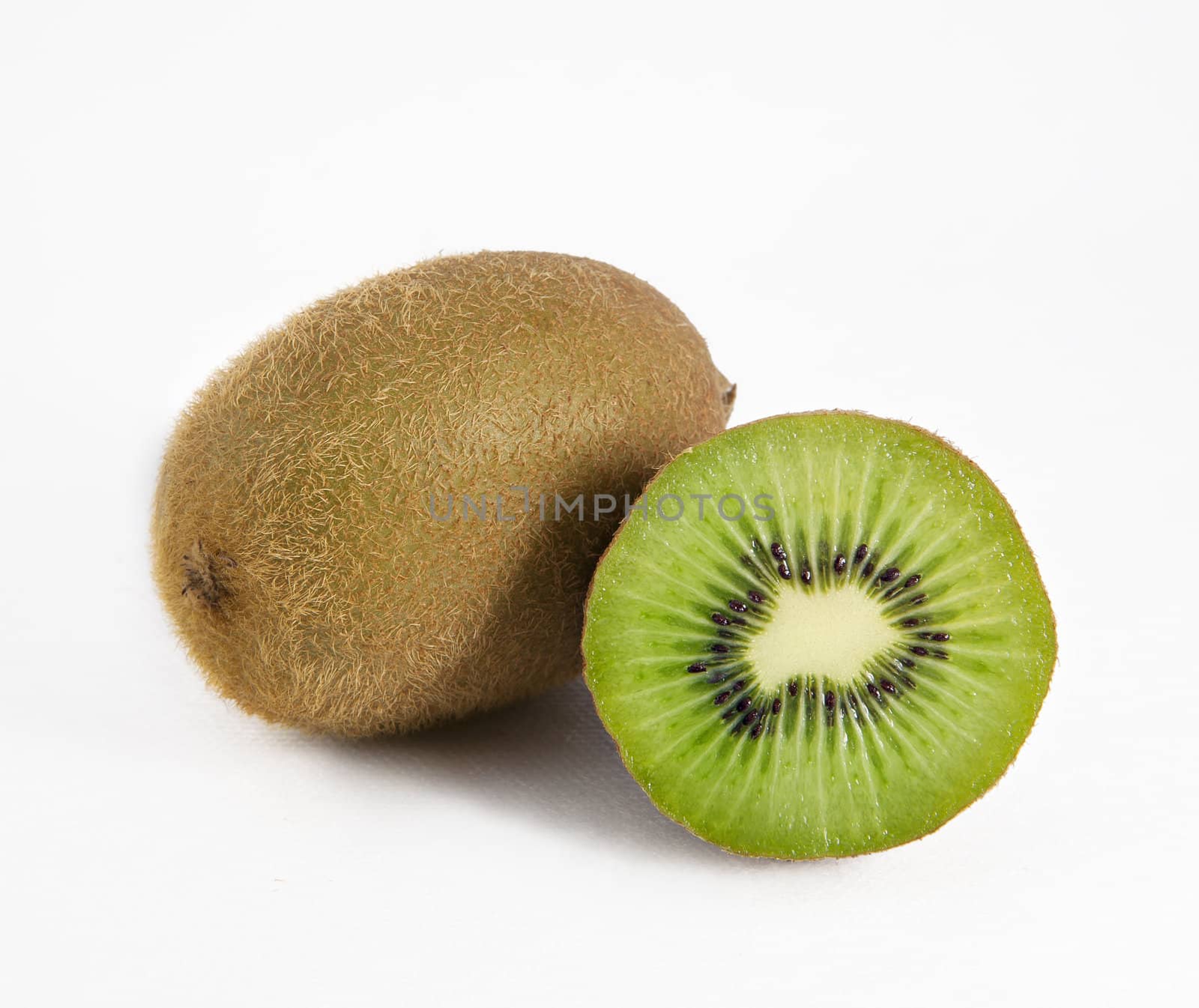 Kiwi fruit on white background