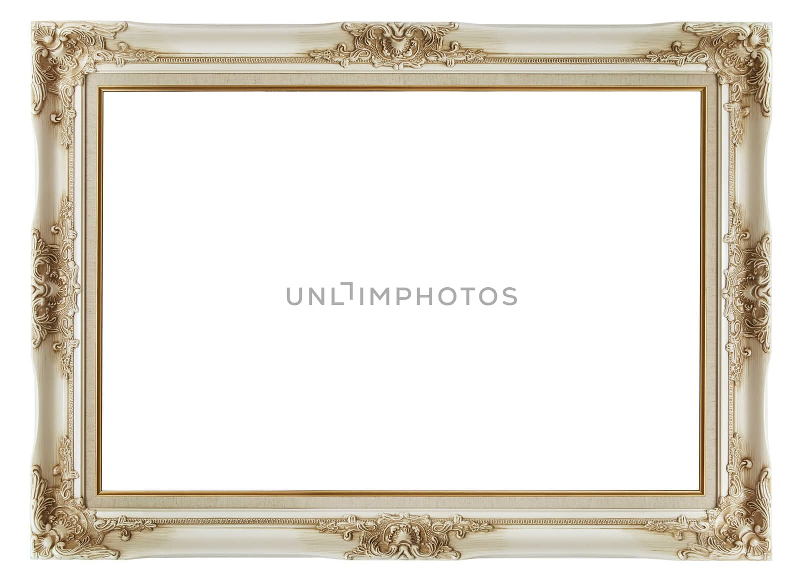 beautiful vintage frame on white background