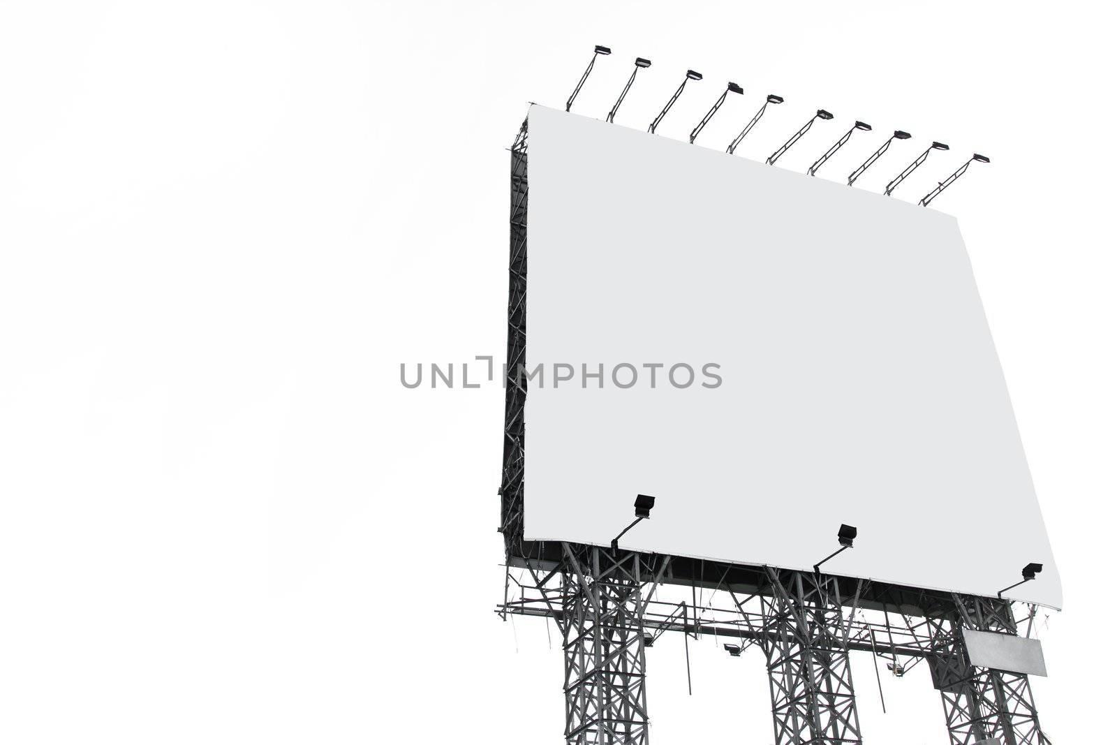 big white blank billboard isolate on white background