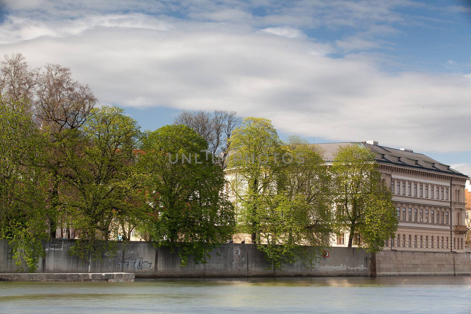 Historic building on the Vltava riverbank in Prague