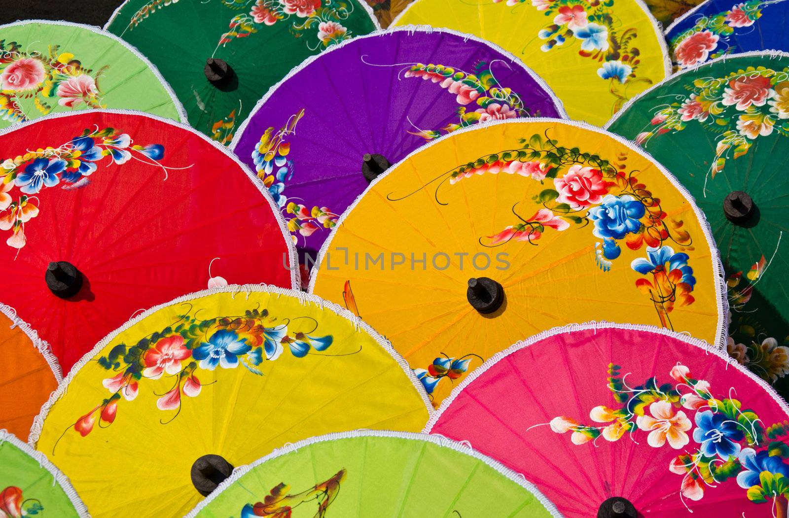 handmade thai umbrella texture pain