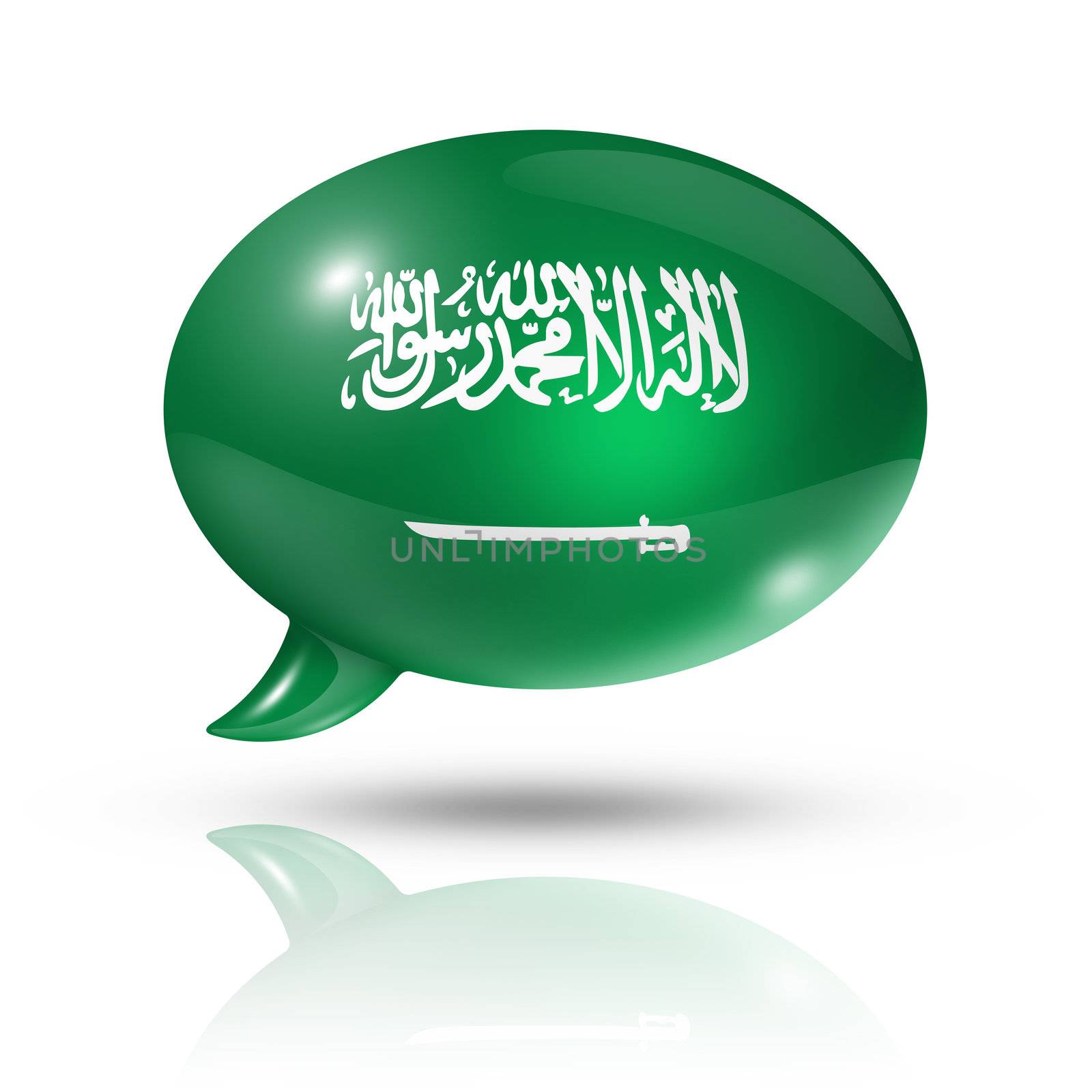 Saudi Arabia flag speech bubble by daboost