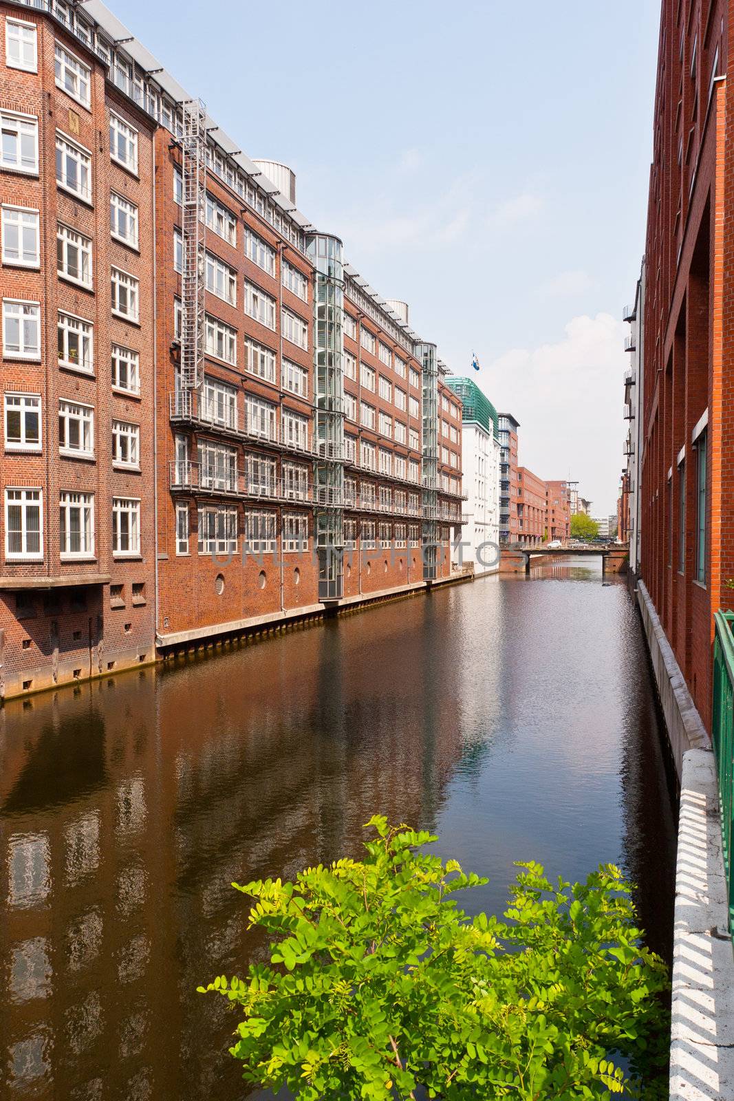 Speicherstadt in Hamburg, Germany is the world's largest timber-pile founded warehouse district of the world.