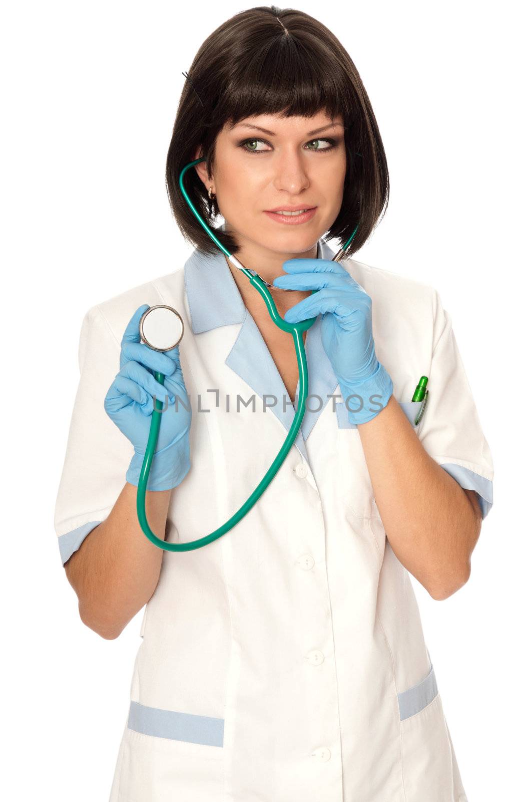 The doctor holding stethoscope in the hand