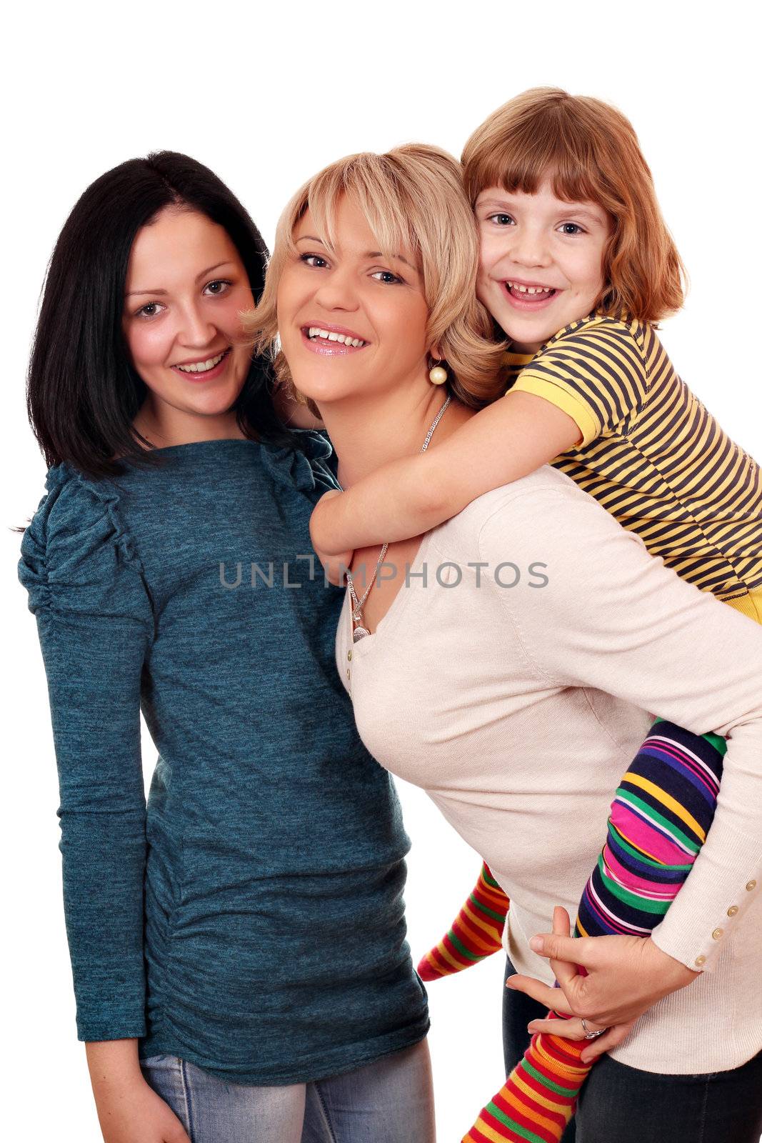 happy mother and daughters by goce