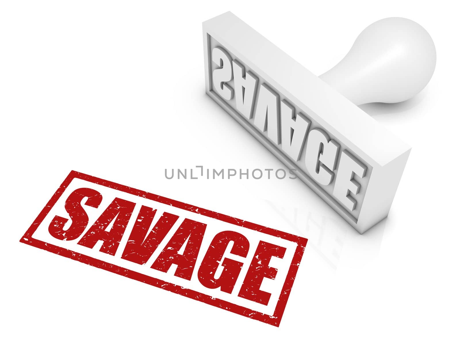 SAVAGE rubber stamp. Part of a series of stamp concepts.