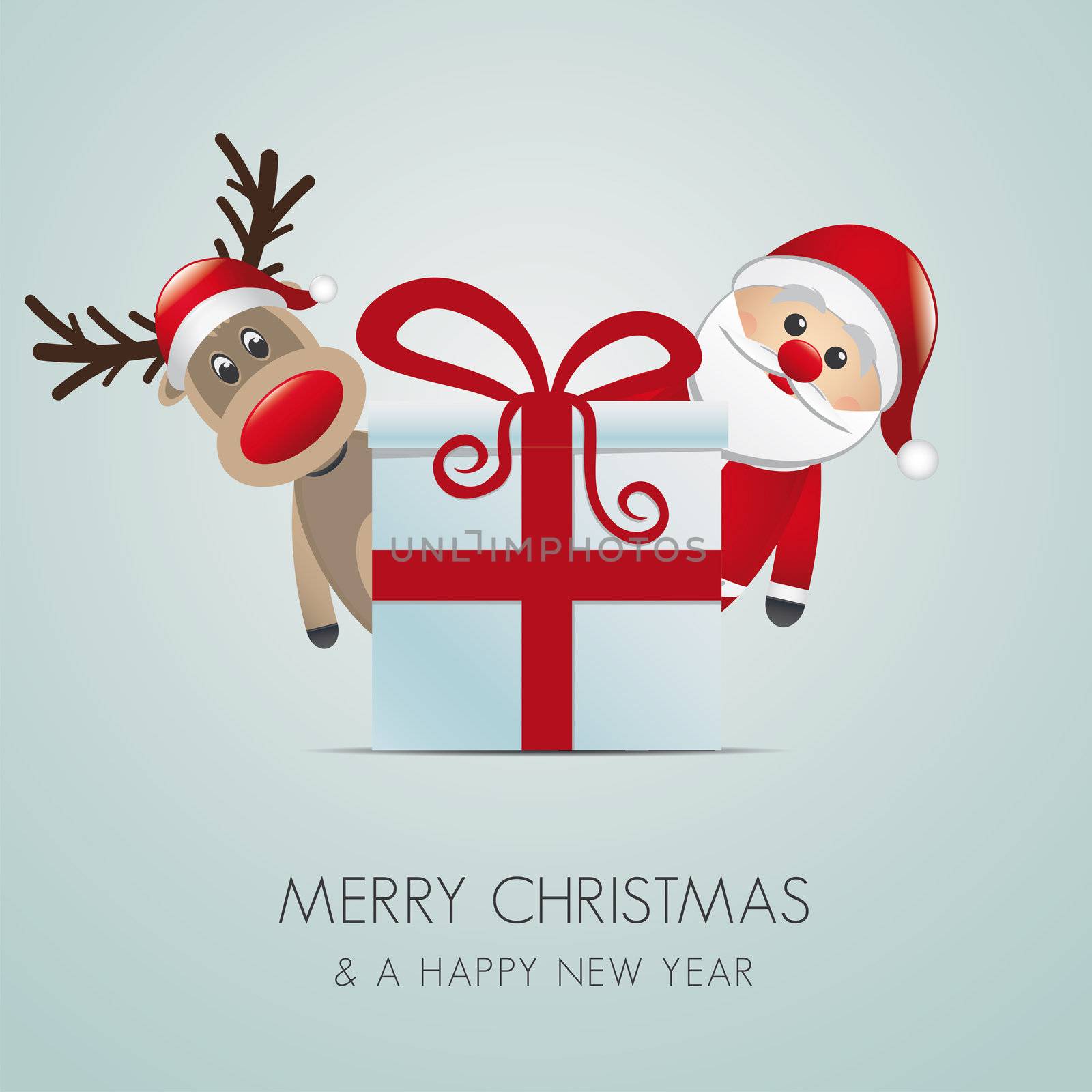 reindeer santa claus christmas gift box by dariusL