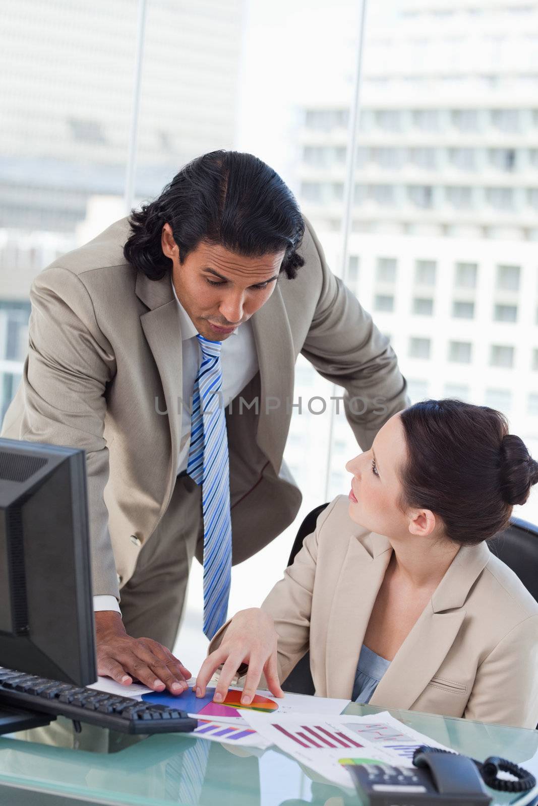 Portrait of a business team making a marketing research in a meeting room