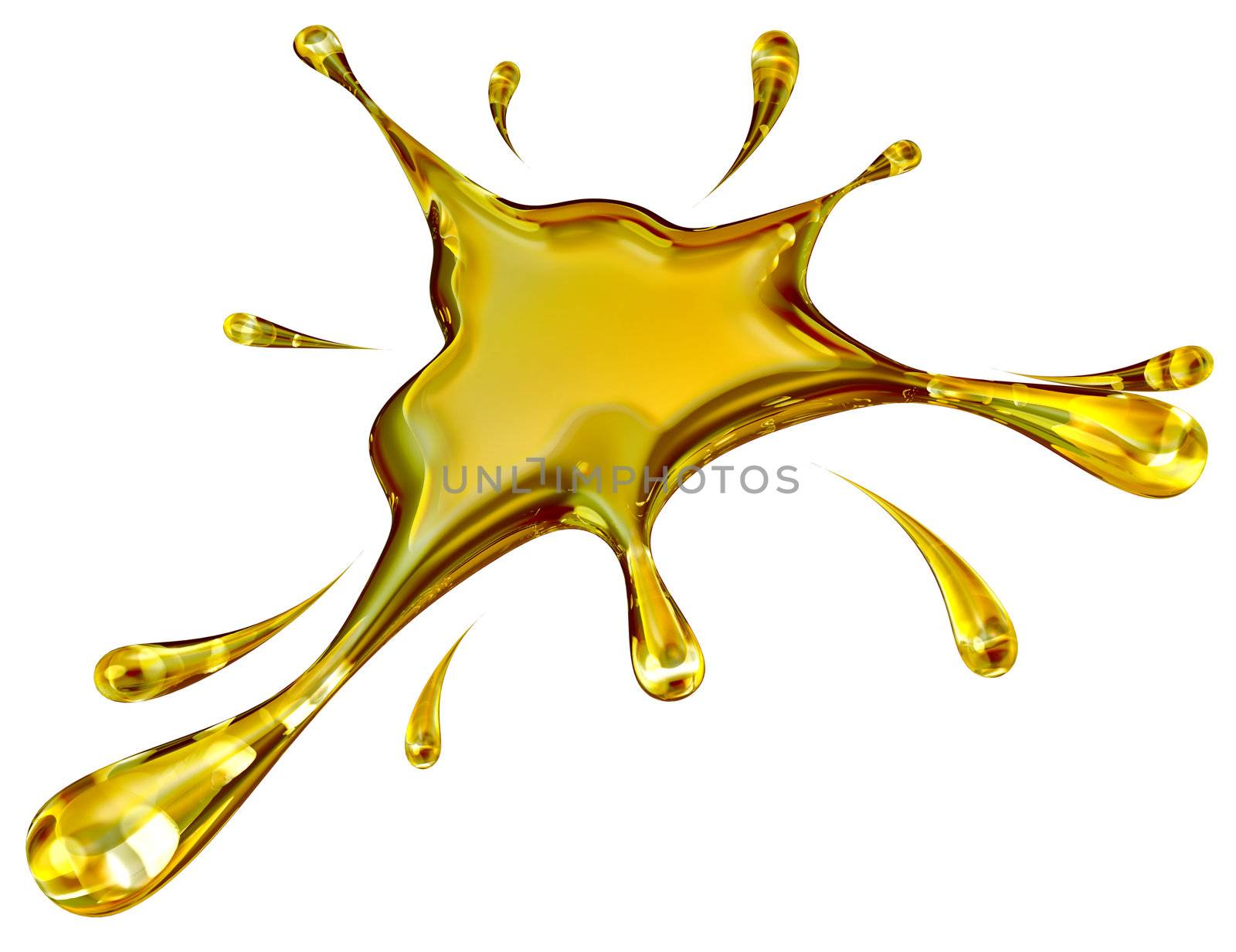 rendered fallen drop made splash in the water