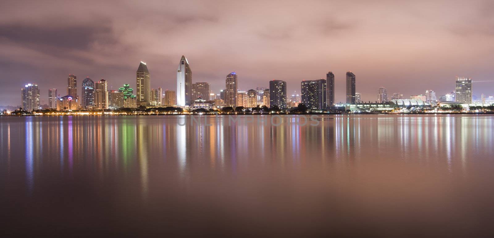 San Diego California Skyline at Night