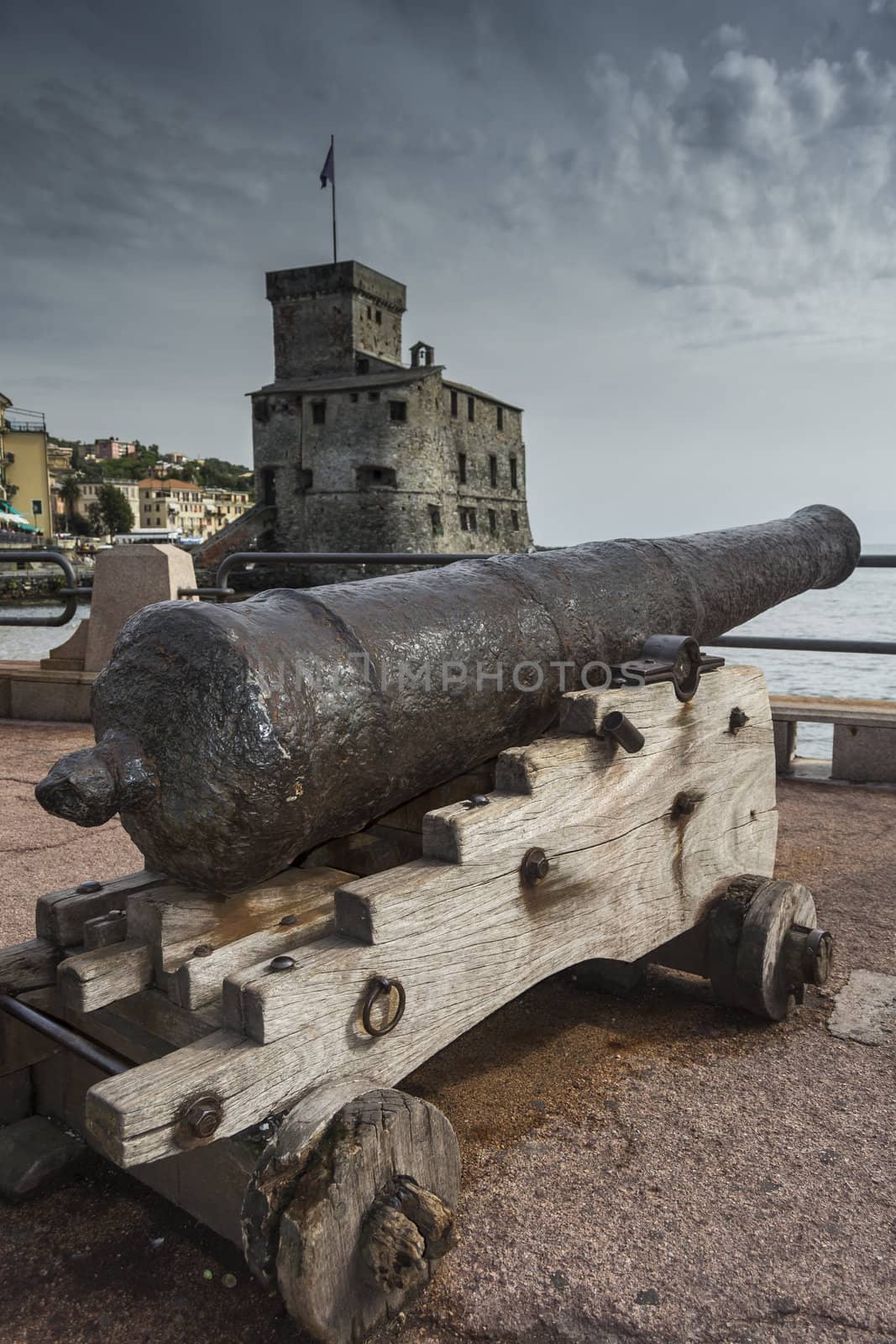 ancient cannon in front of the castle of Rapallo by avalon1973