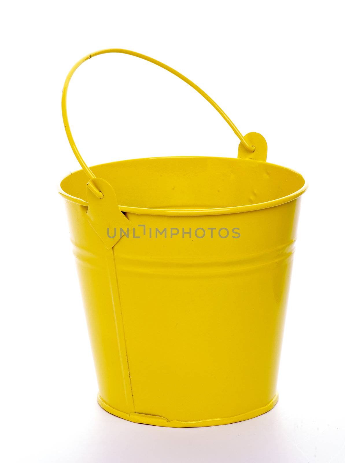 Yellow Bucket isolated on white background
