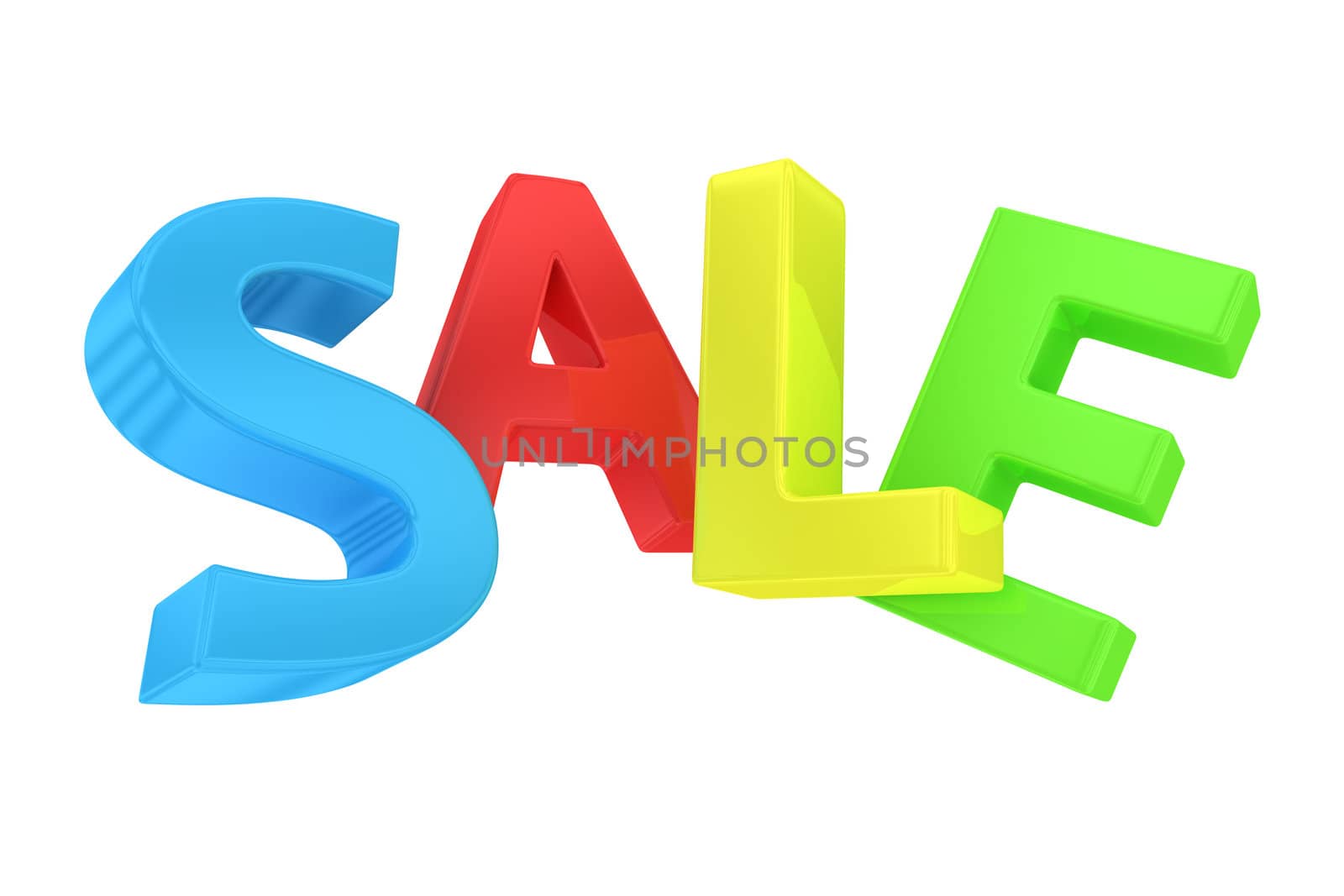 Word "Sale" written by multicolored letters
