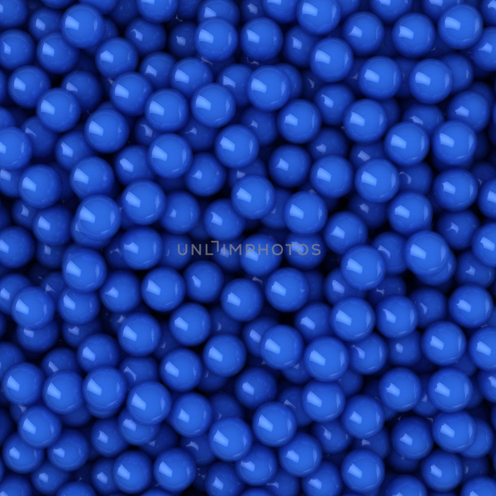 Heap of blue balls, 3d computer graphic