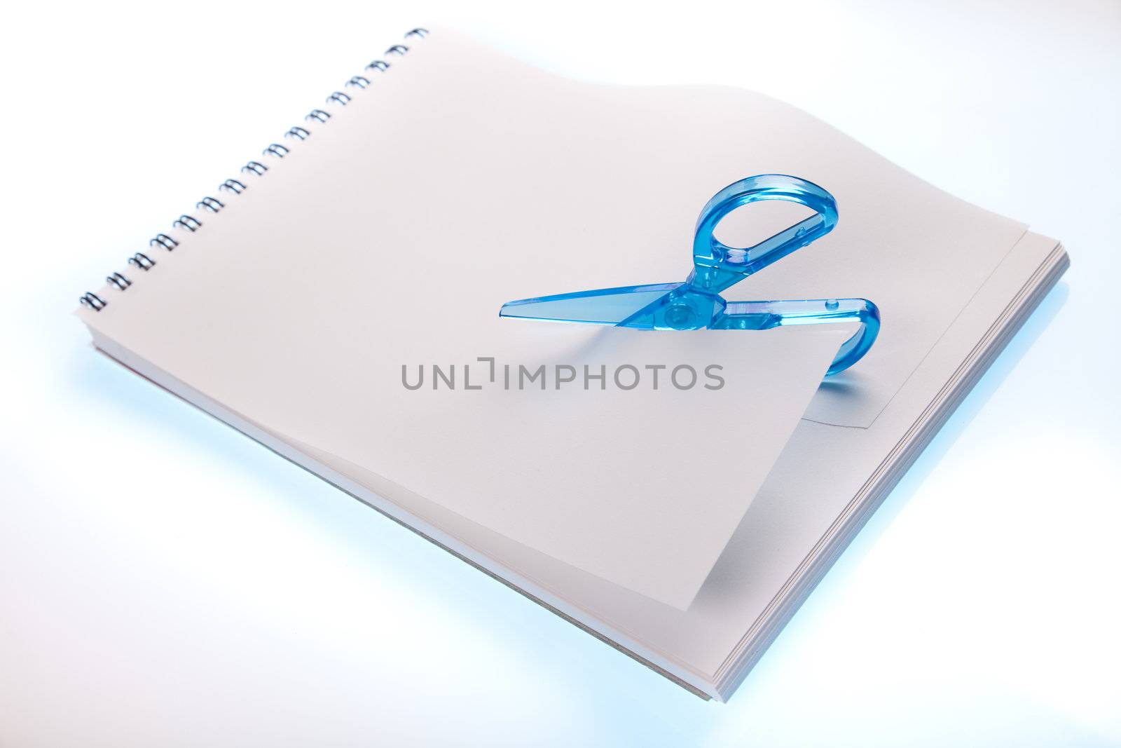 Scissors cutting paper