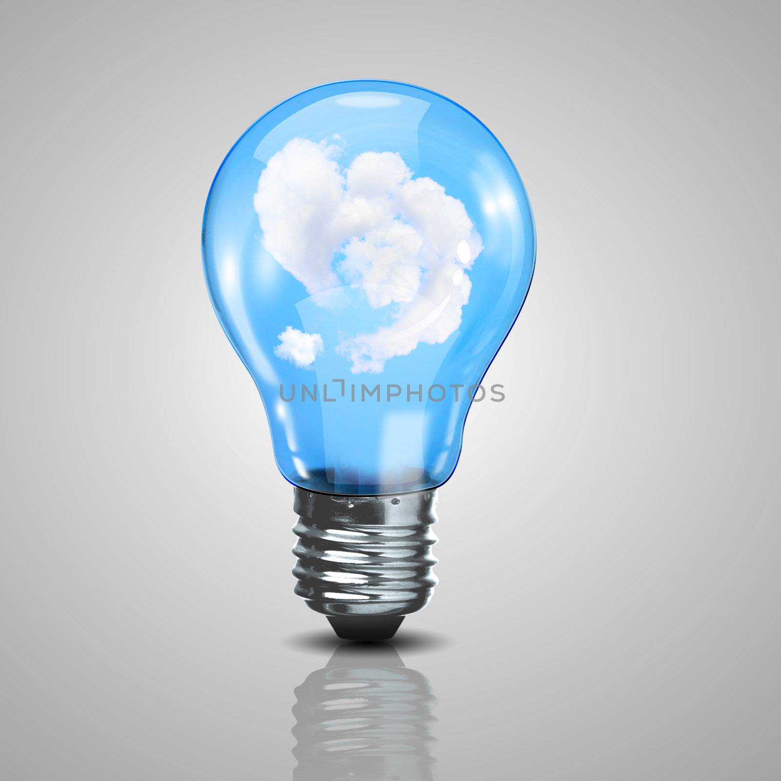 Green energy symbols, ecology concept, light bulb