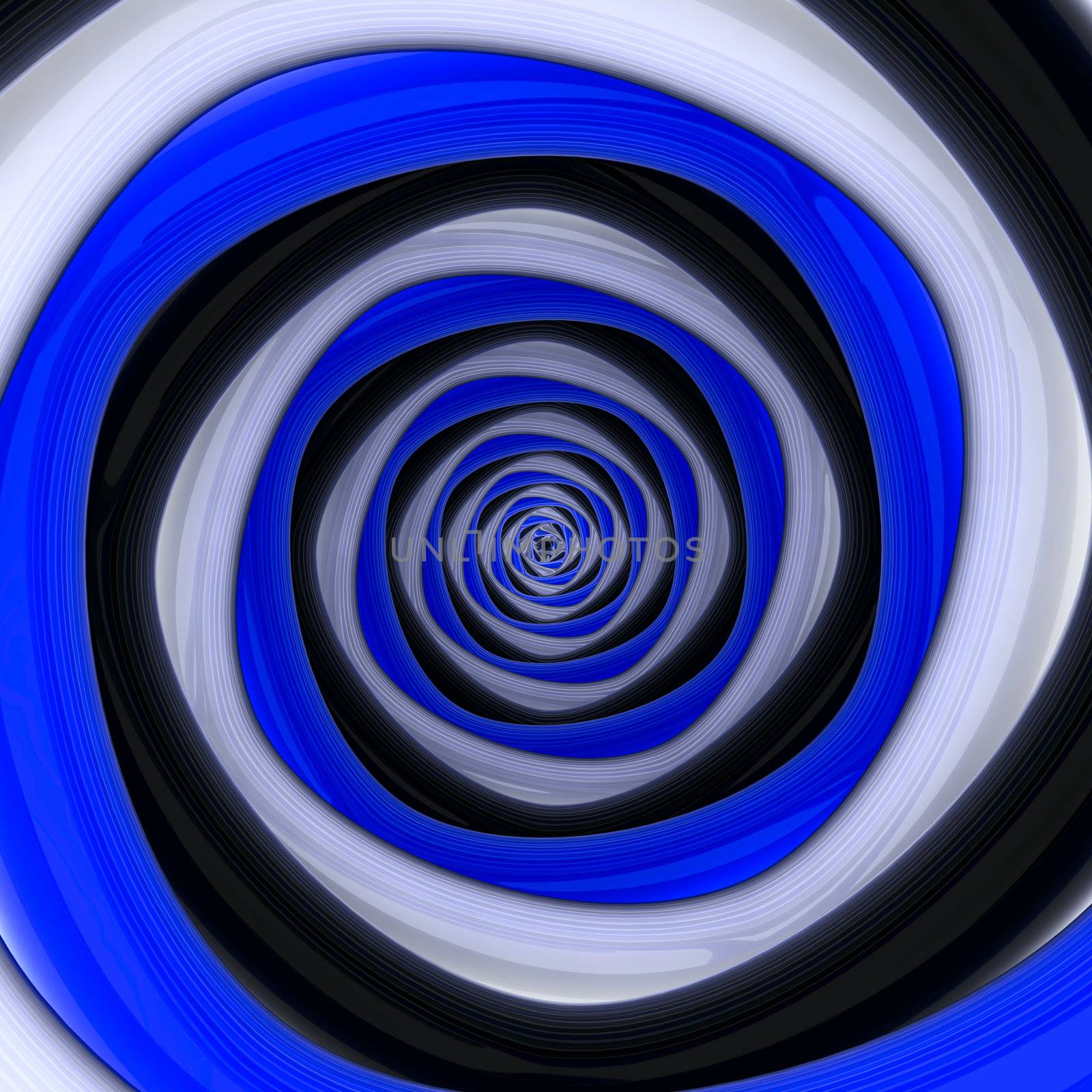 Square vortex of black, white, blue colors