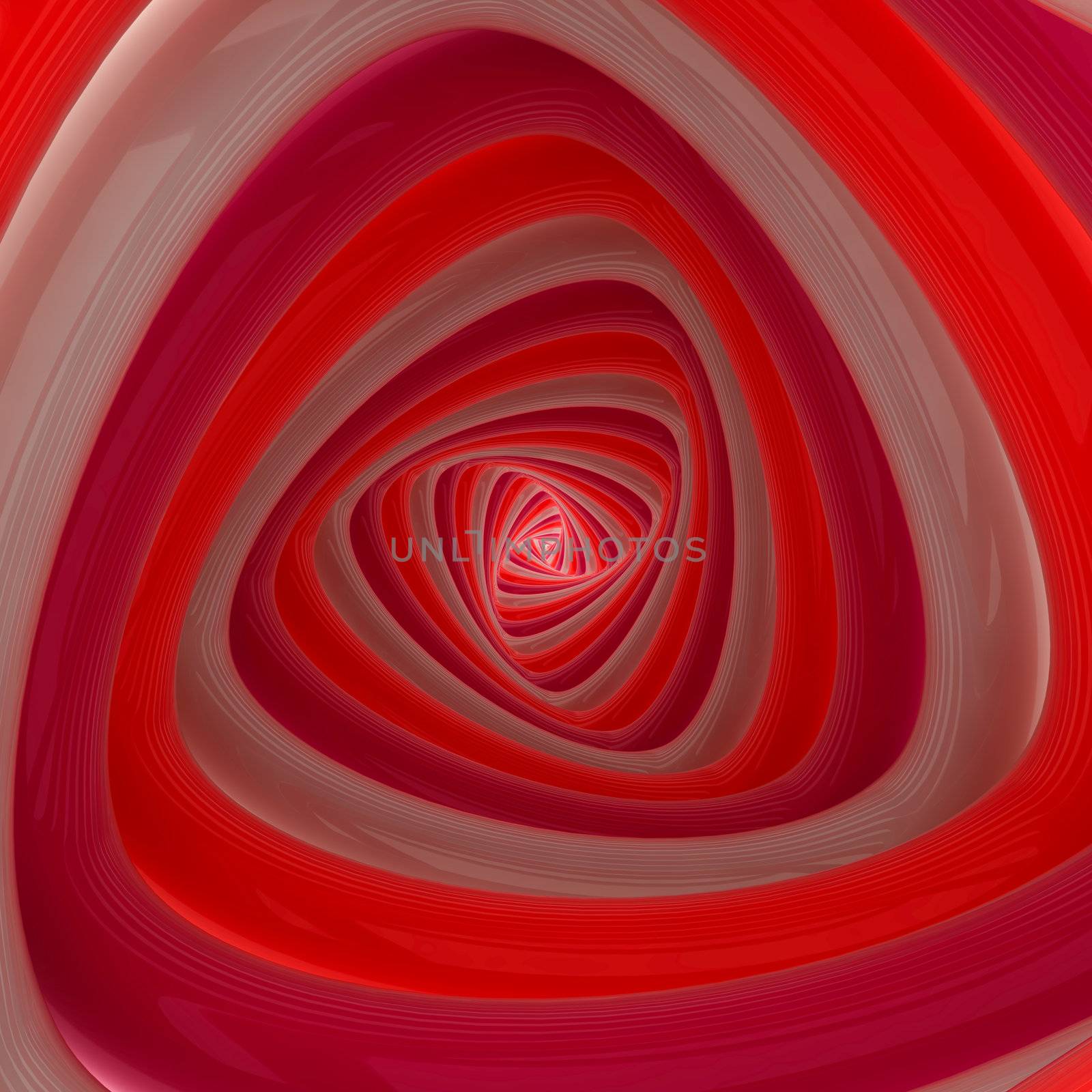 Triangular vortex of red and pink colors