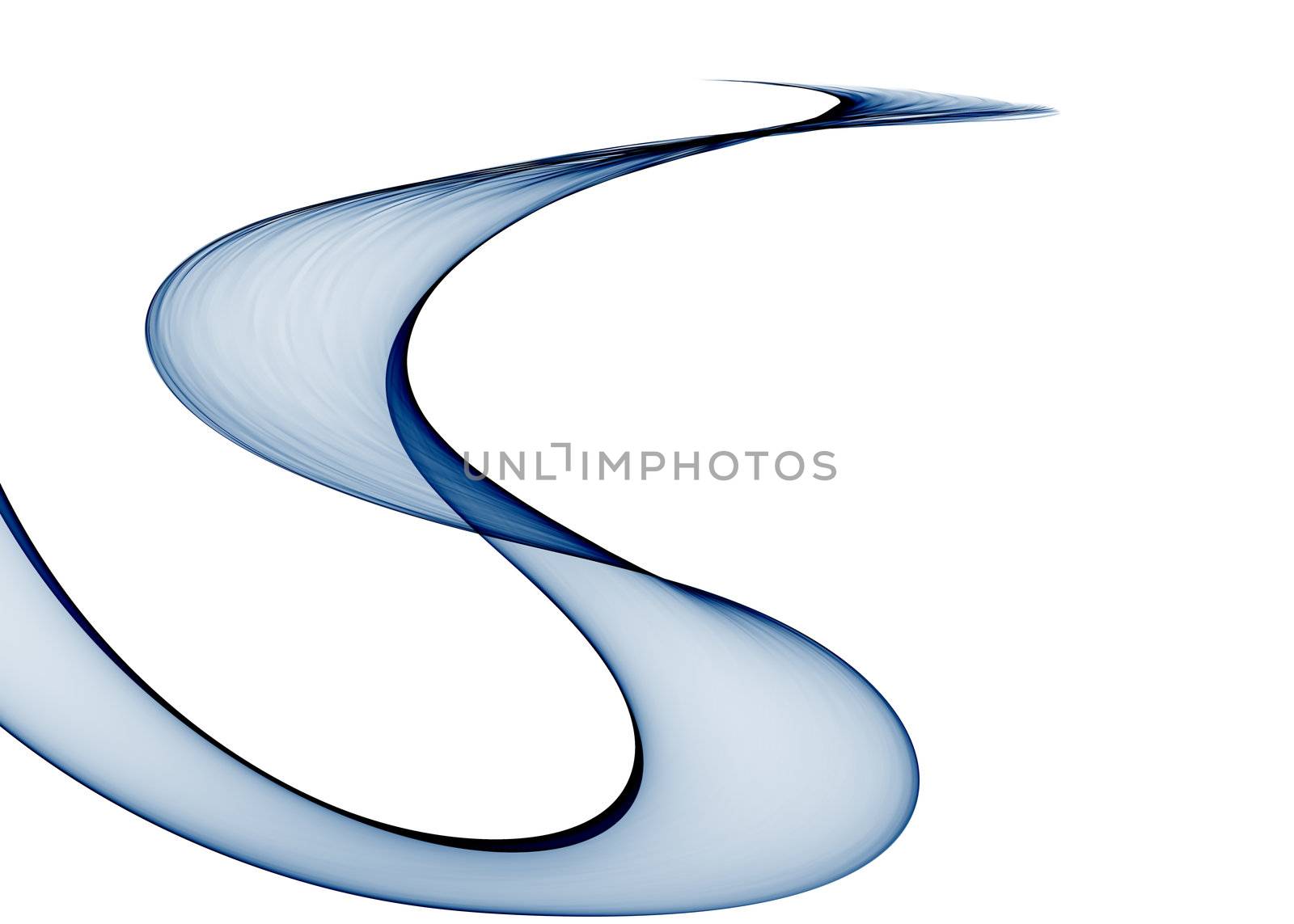 Smooth waves from blue tones on a white background