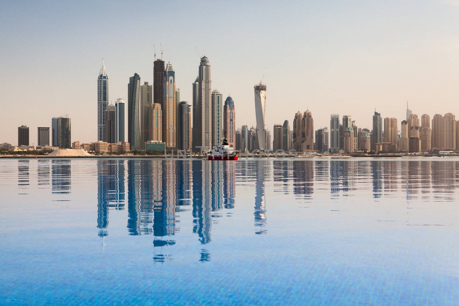 Reflection - The business district in Dubai