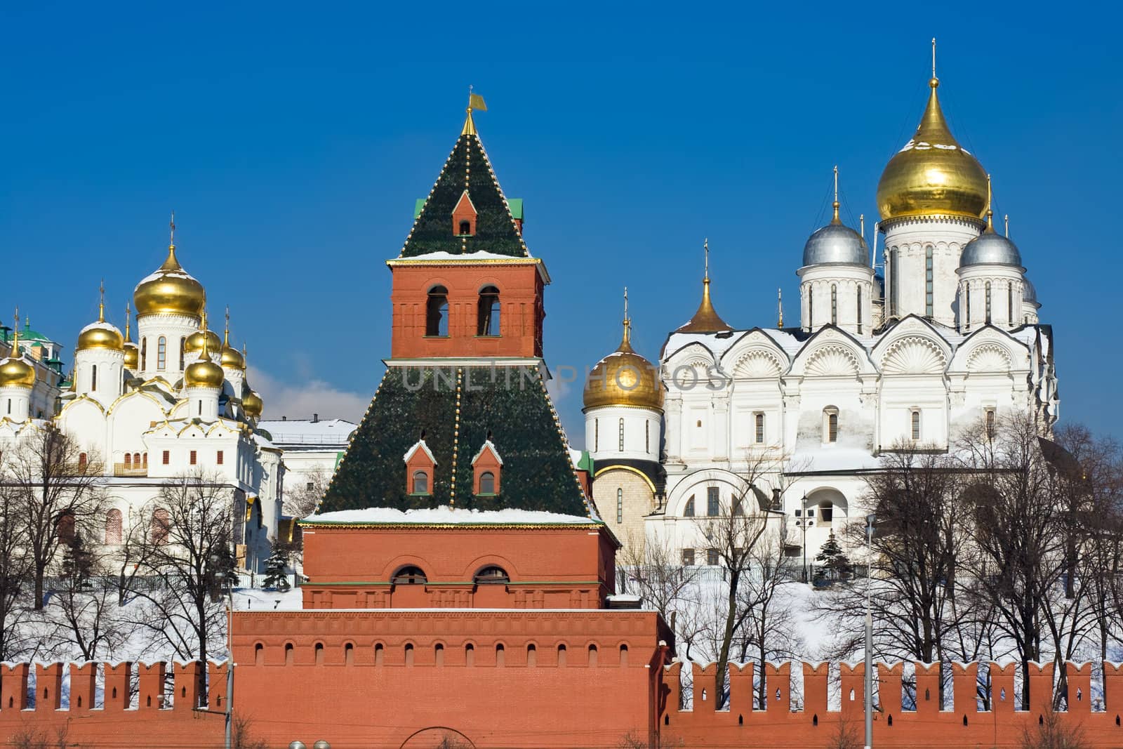 Famous Moscow Kremlin and its beautiful churches