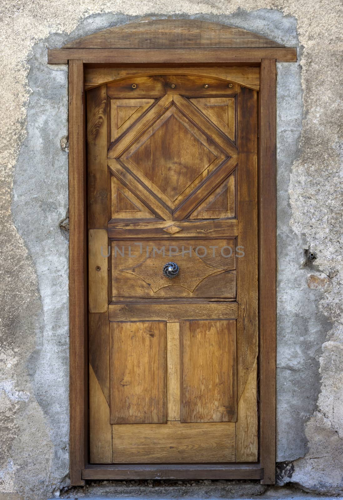 Medieval style door in Grenoble, France.