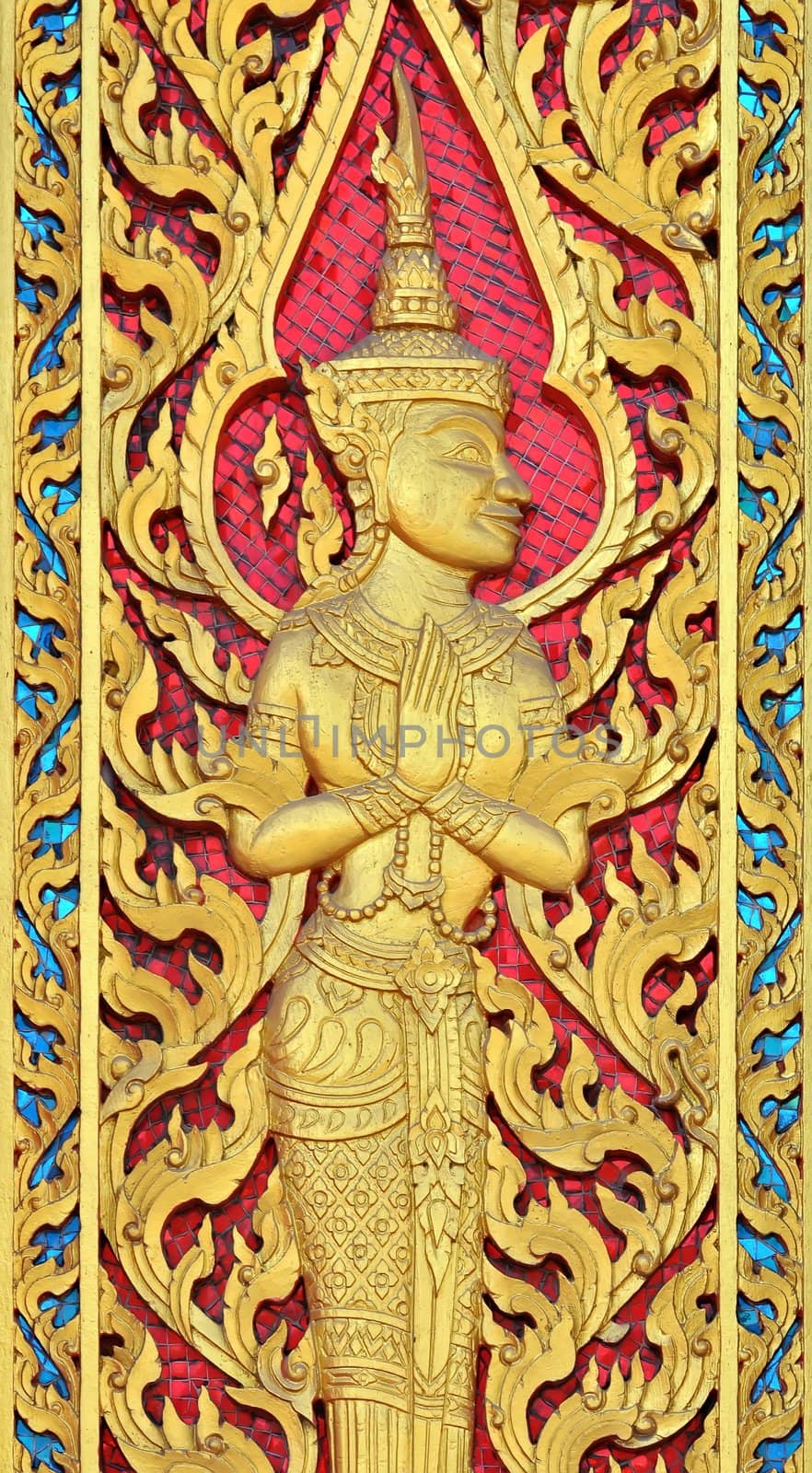 Pattern in traditional Thai style art of the temple 
