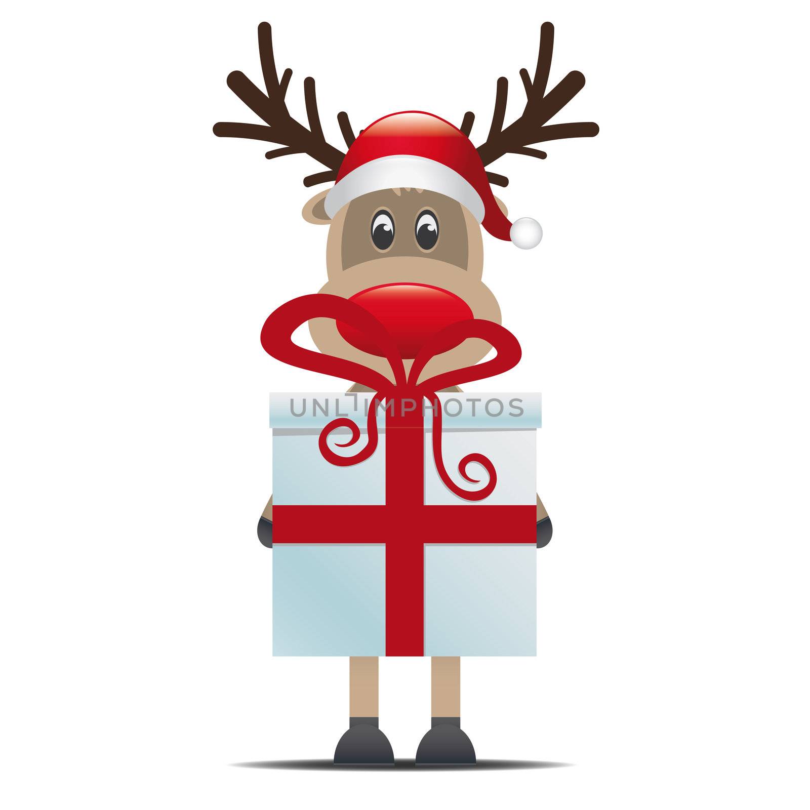 reindeer hold gift box by dariusL