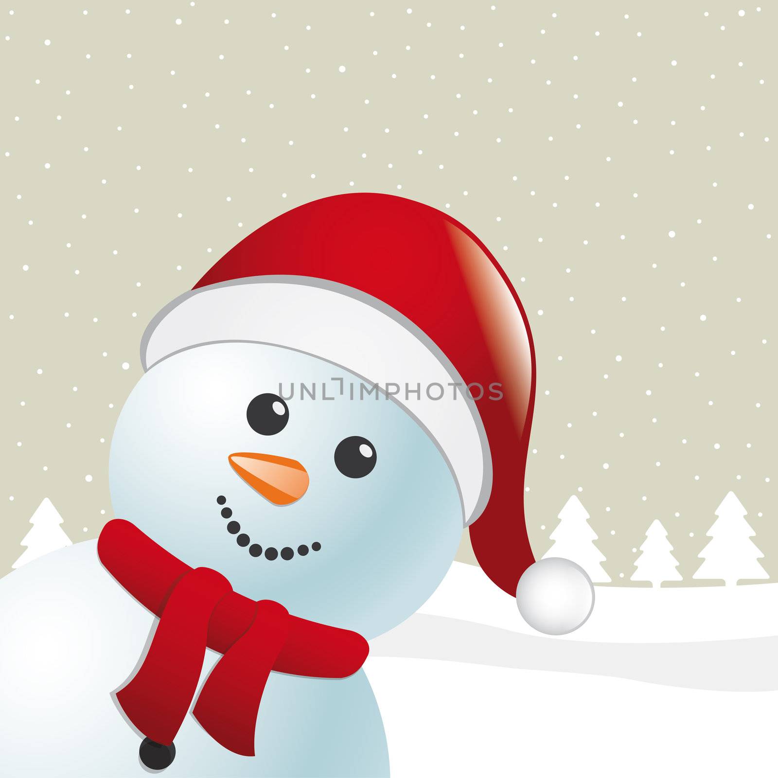 snowman scarf and santa claus hat by dariusL