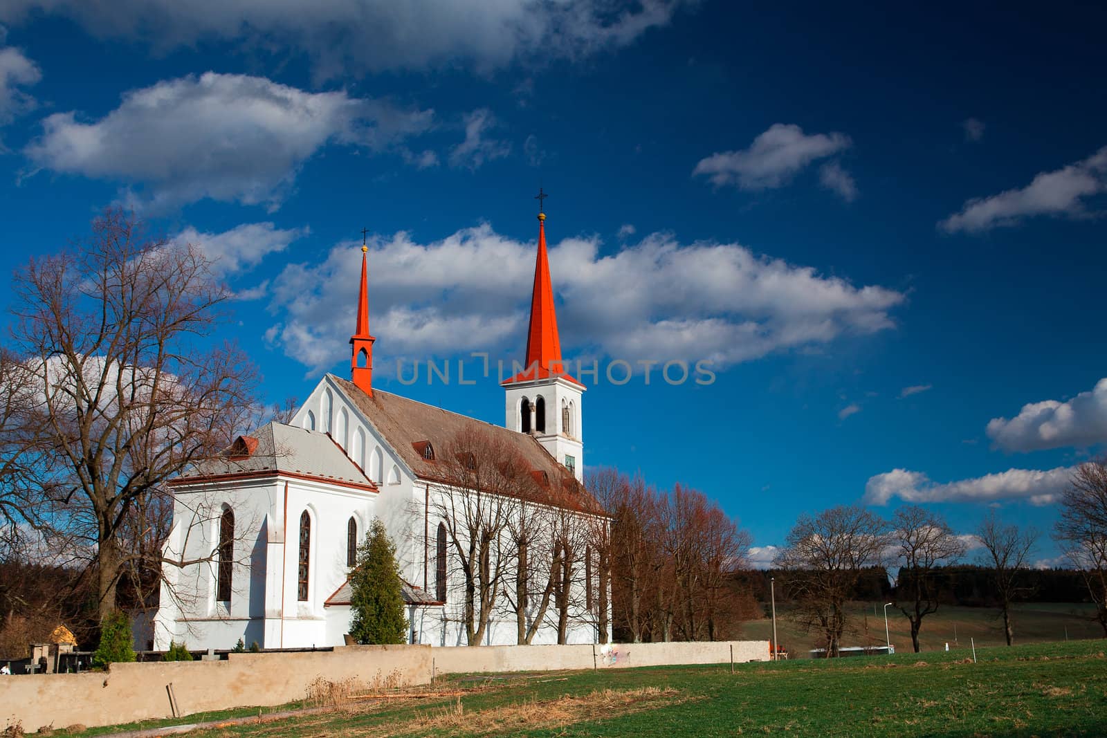 Restored church in Bohutin in Czech Republic