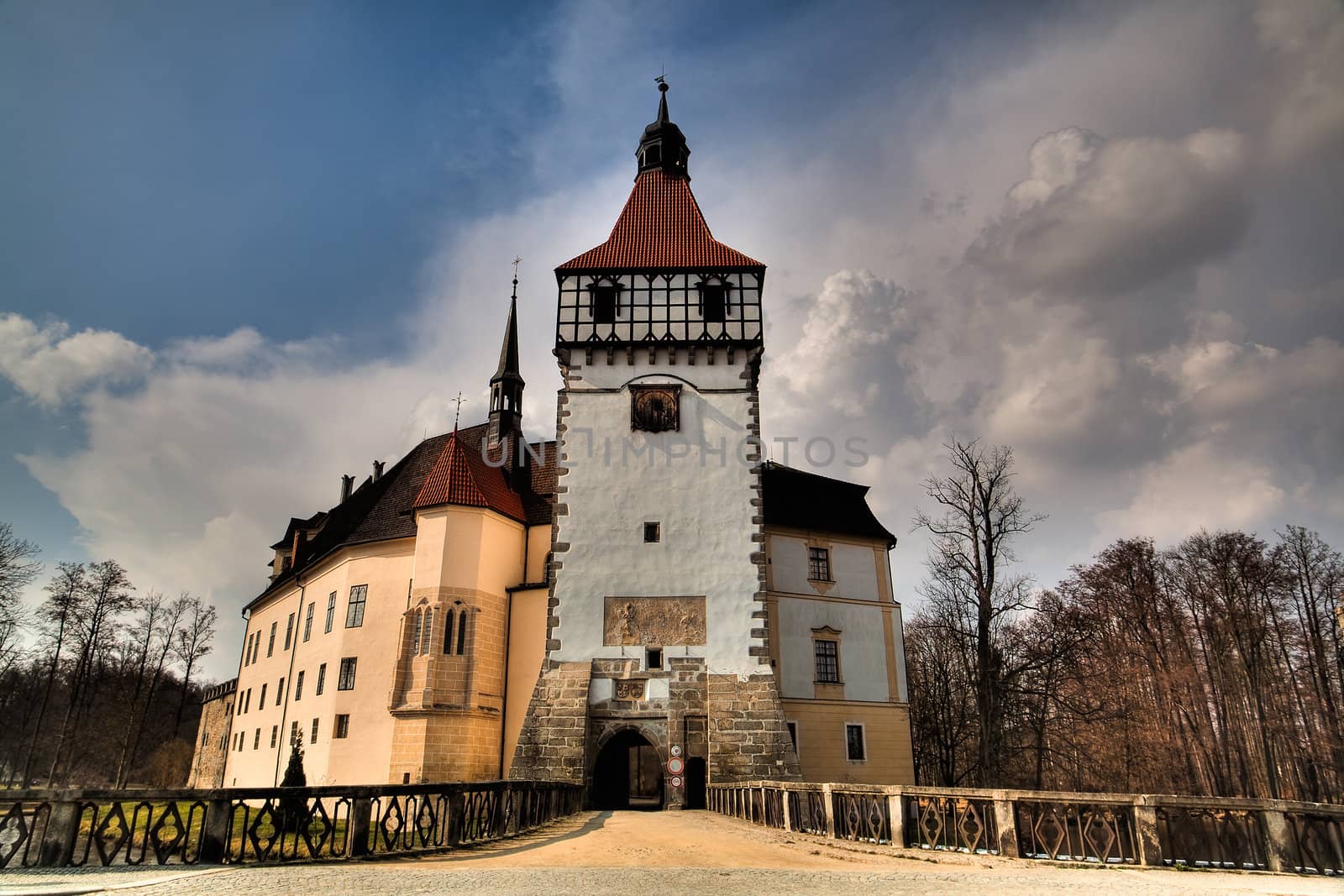 Blatna castle before storm