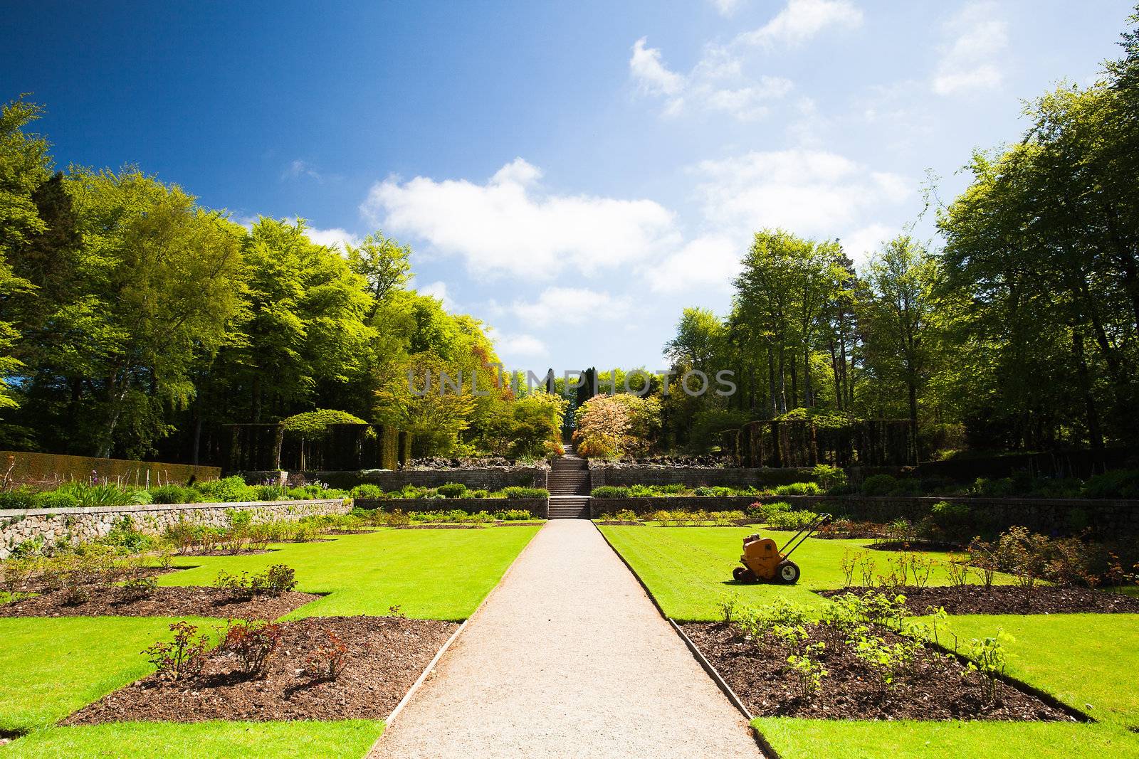 The garden in Castle Drogo in Great Britain