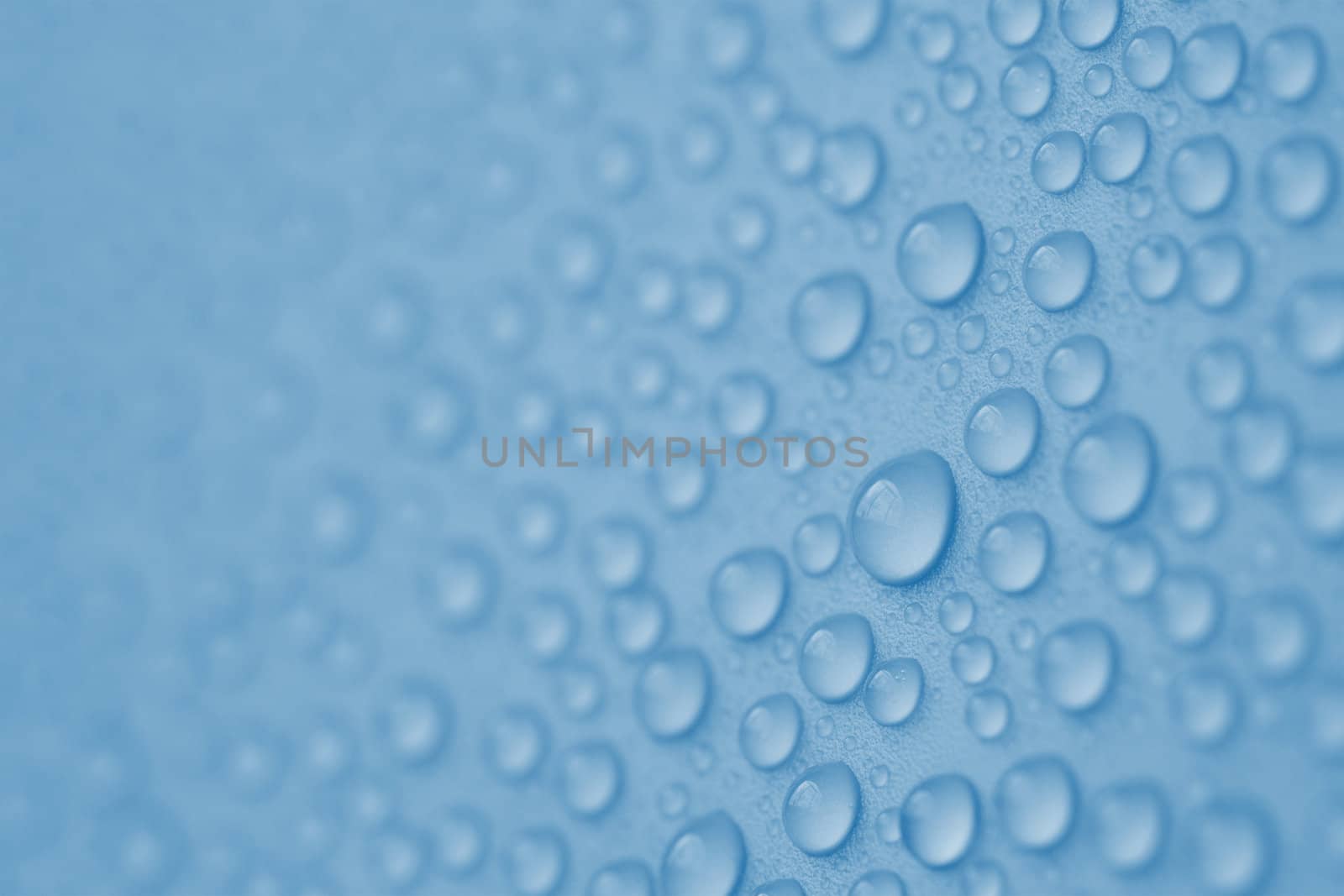 Water-drops on blue