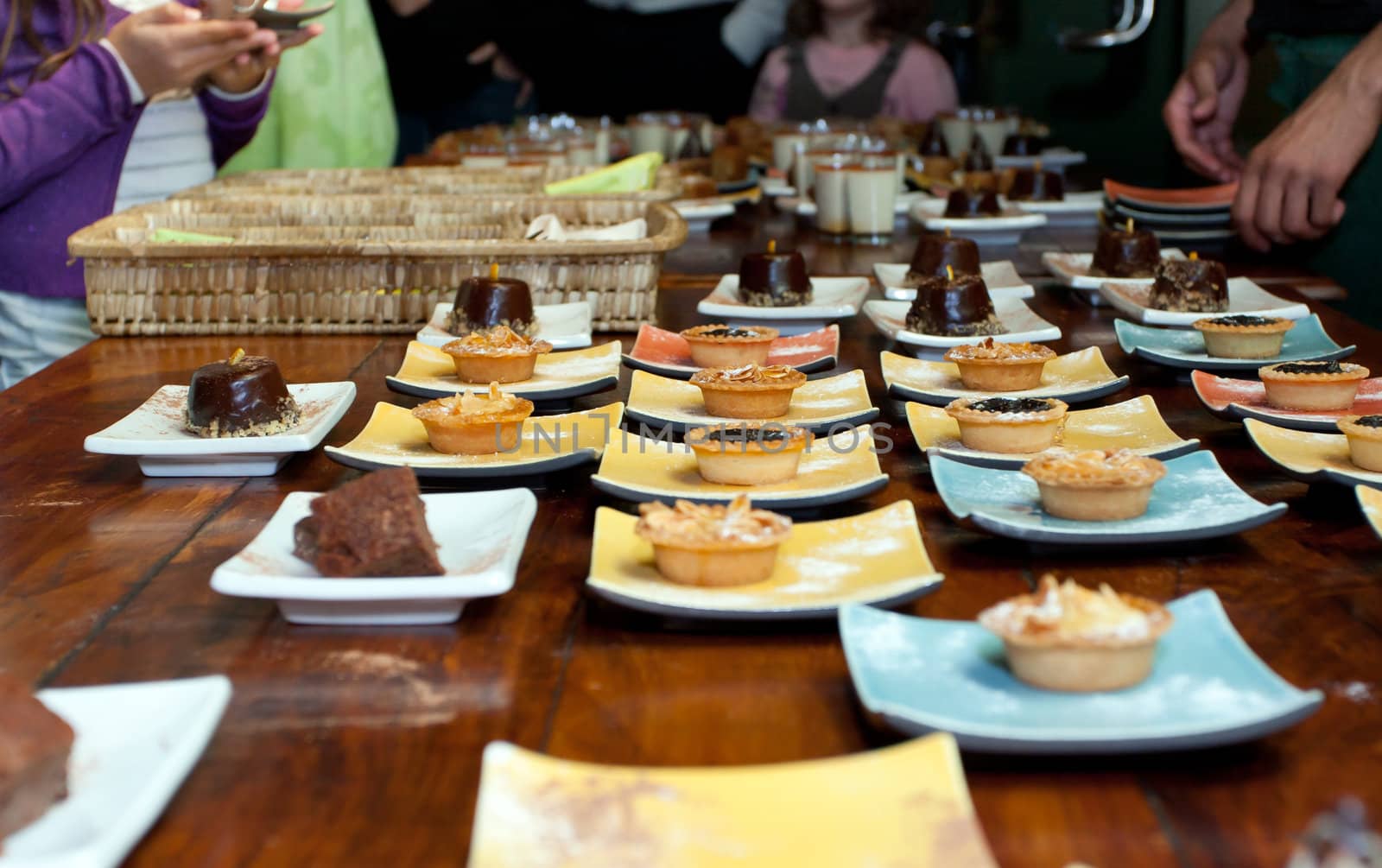 Variety of cakes on the holiday table