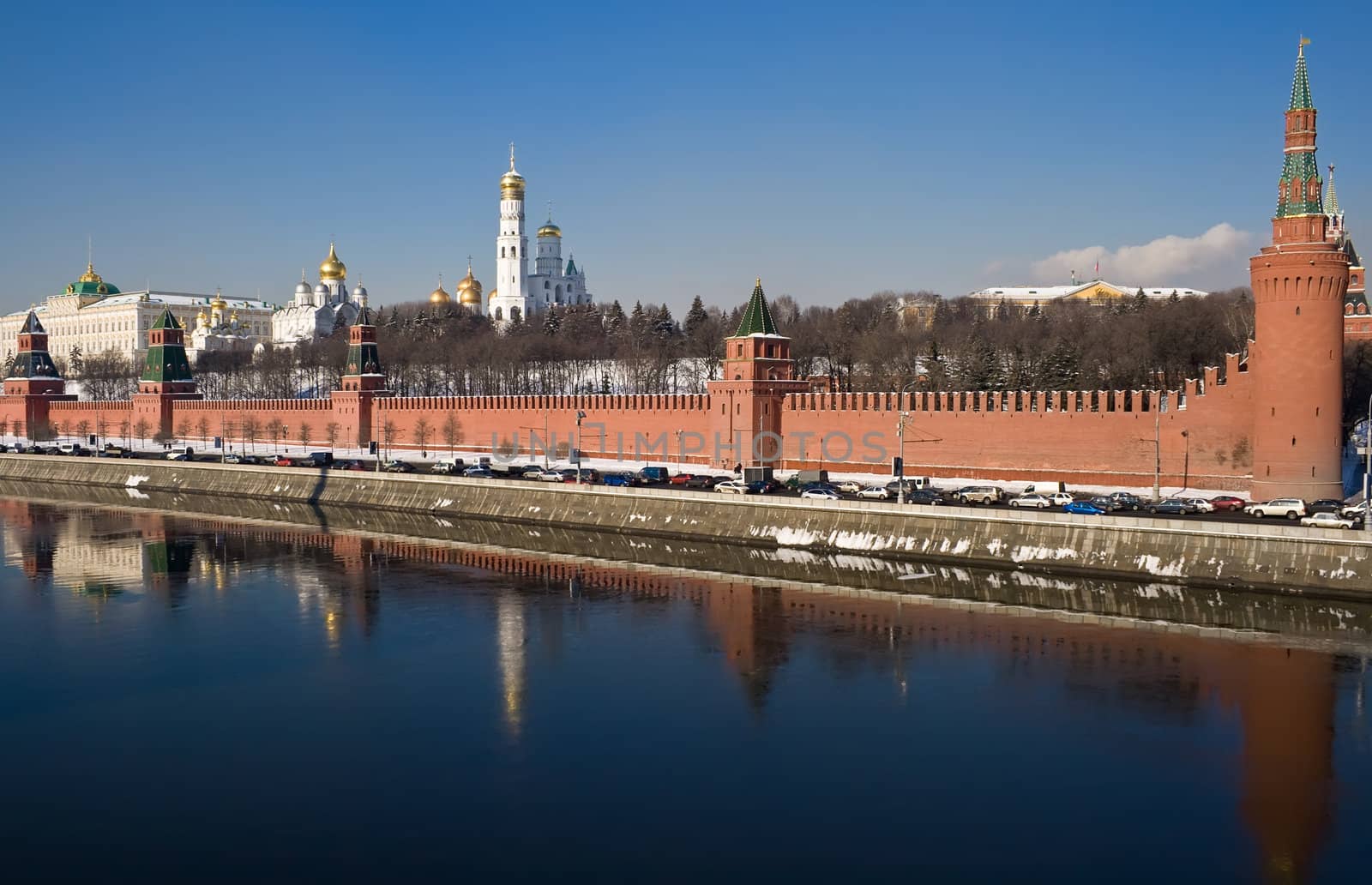 Famous Moscow Kremlin in winter, Russia