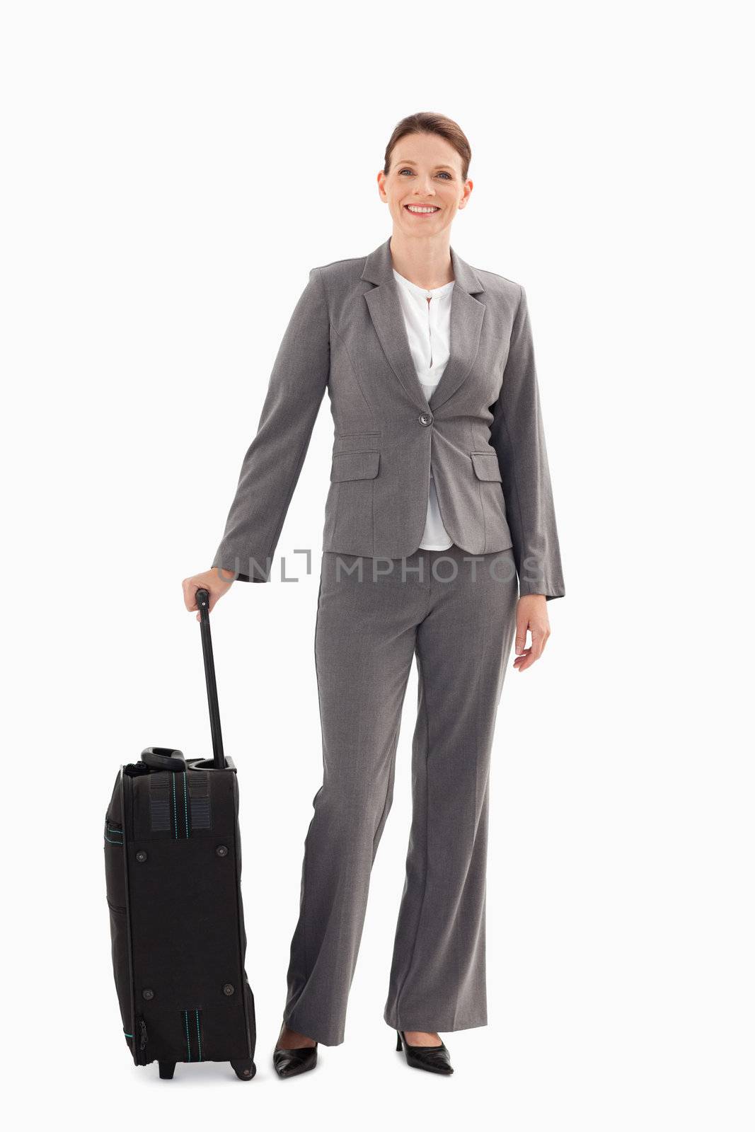 Businesswoman with suitcase by Wavebreakmedia
