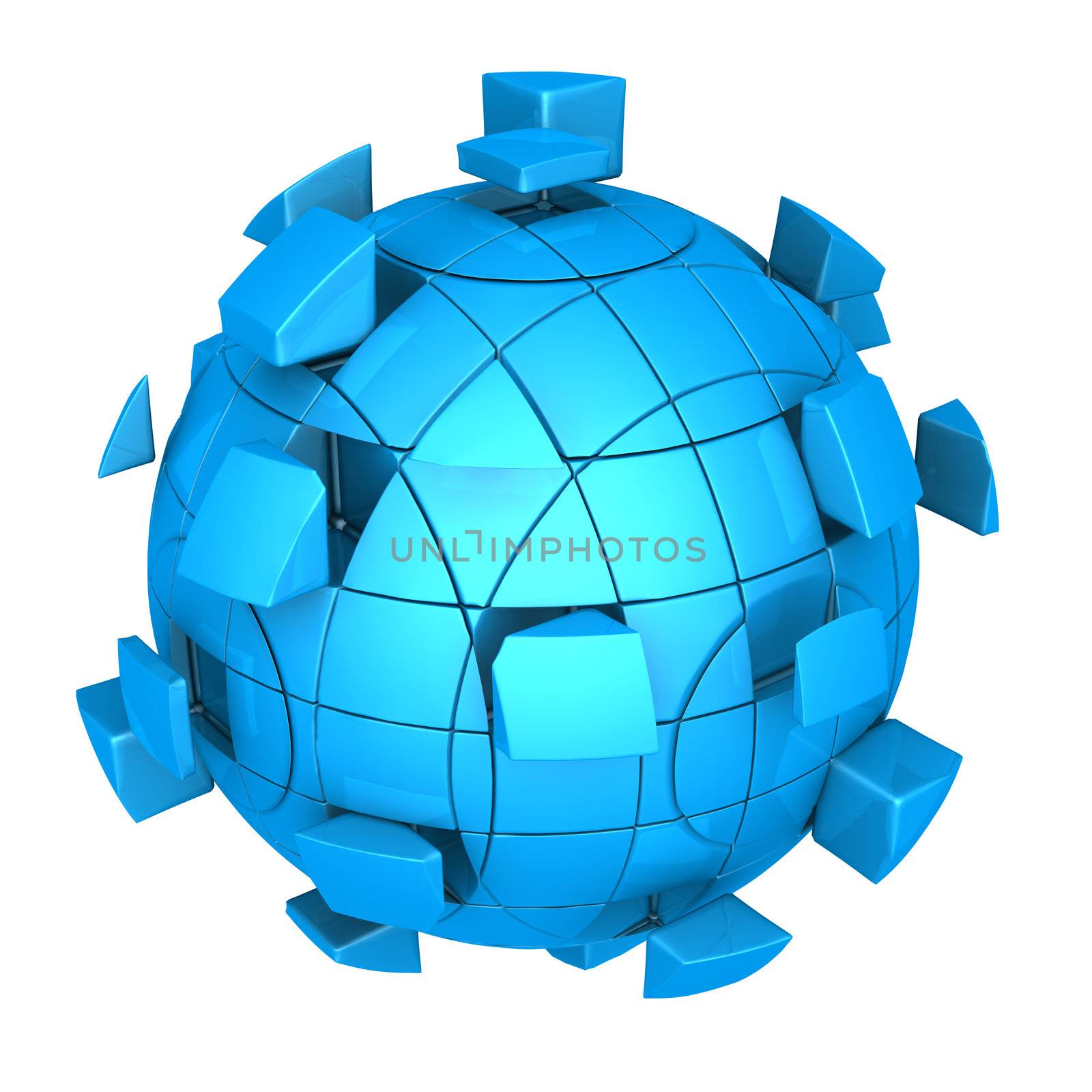 Blue 3d futuristic sphere