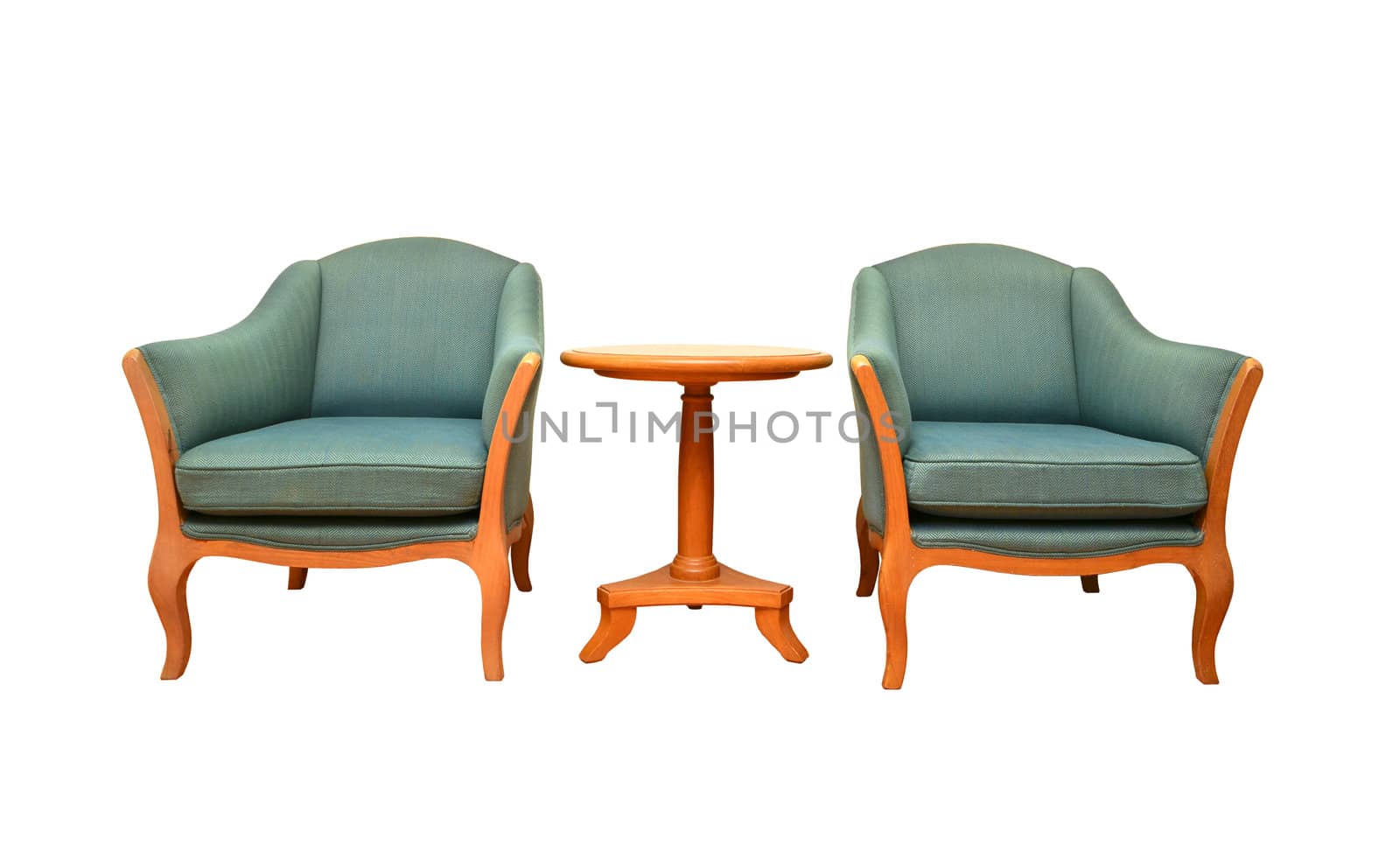 sofa and table with clipping path