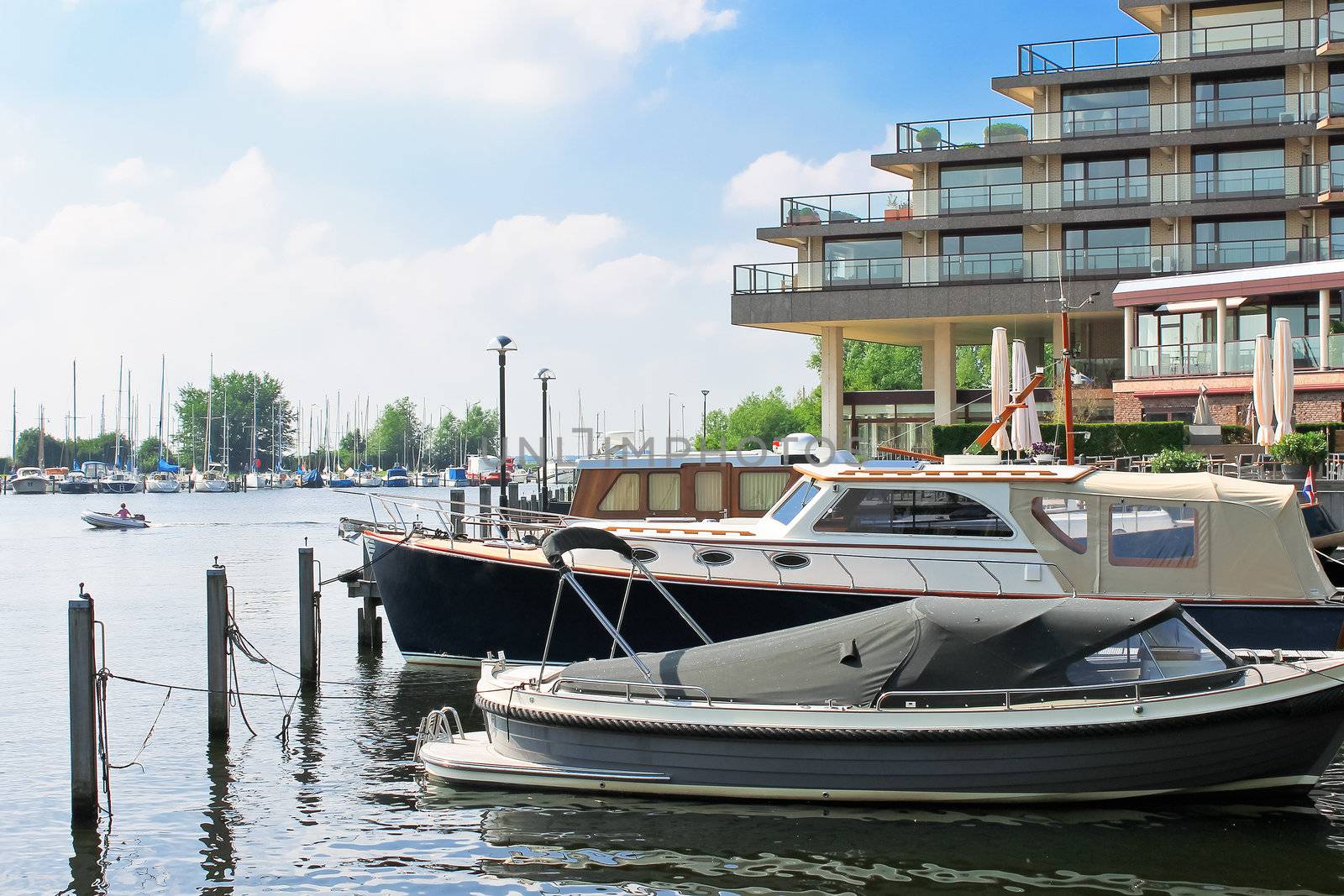 Boats at the marina Huizen. Netherlands