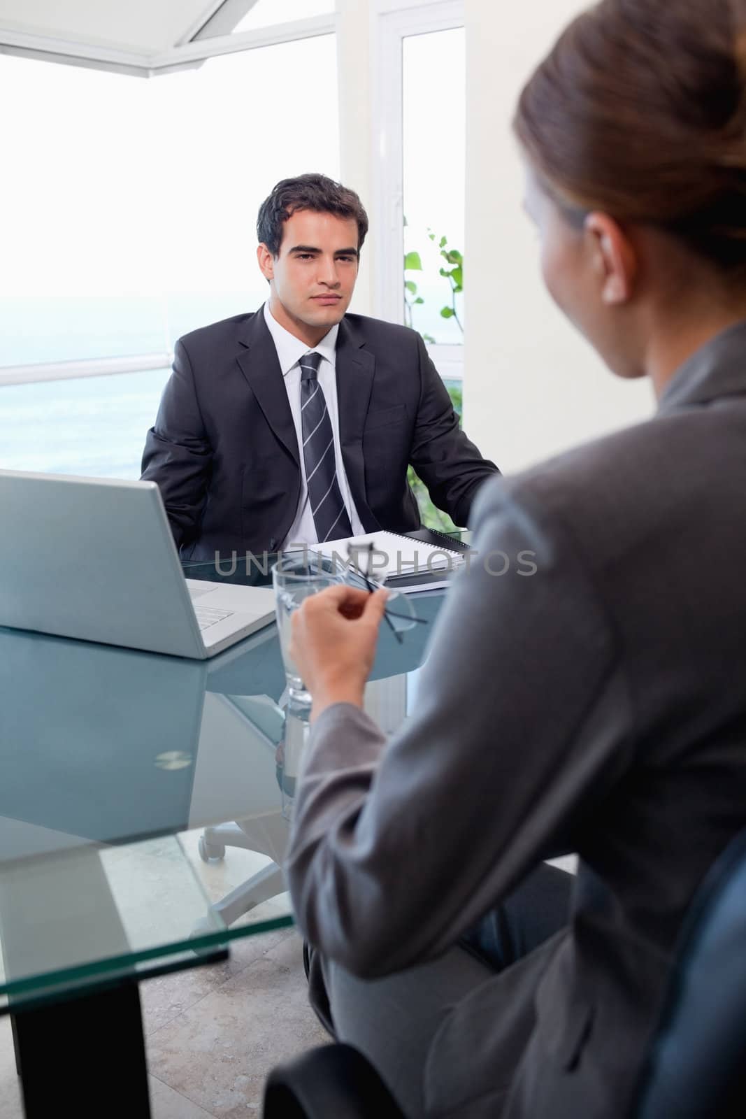 Portrait of a business team during a meeting in an office