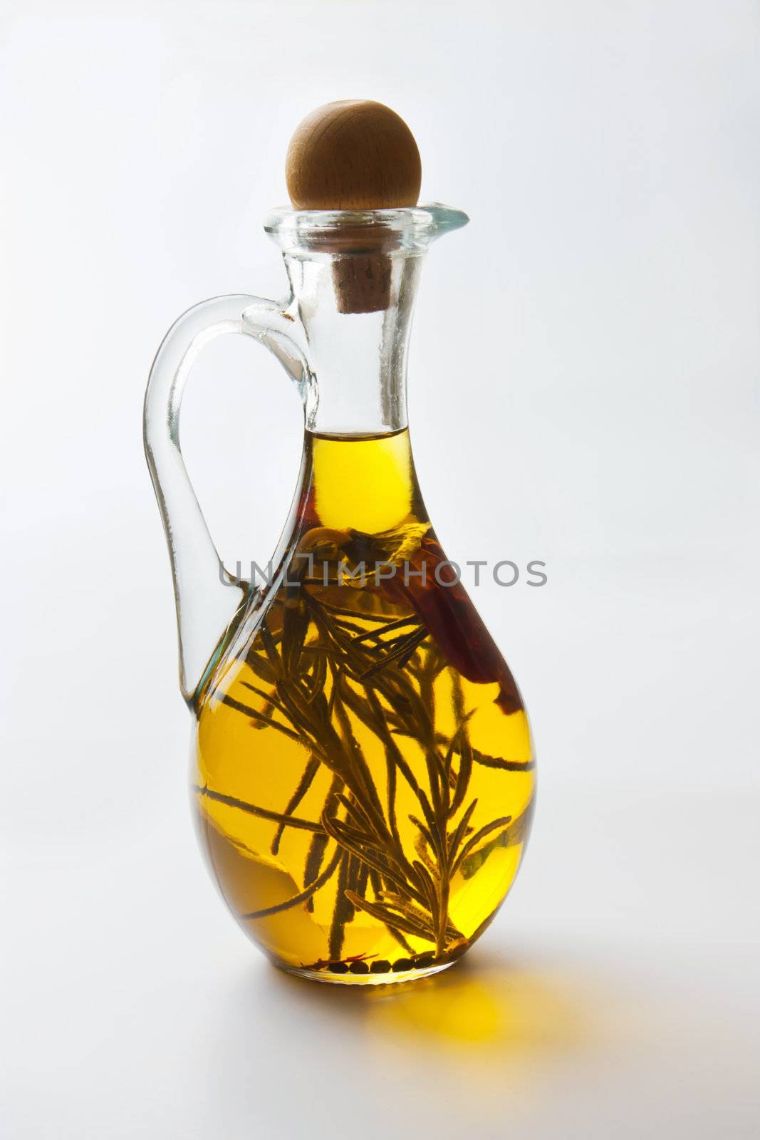 Vegetable oil with spices in a jug