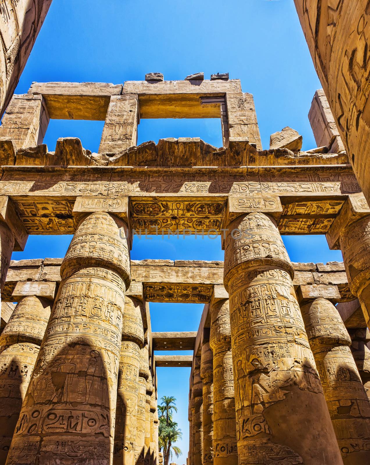 Ancient ruins of Karnak temple in Egypt in the summer of 2012