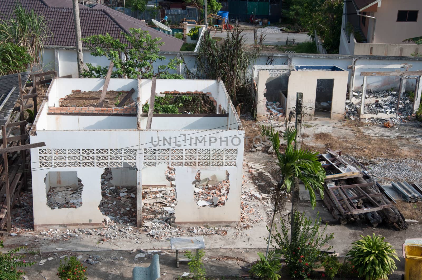 broken destroyed house by ngarare