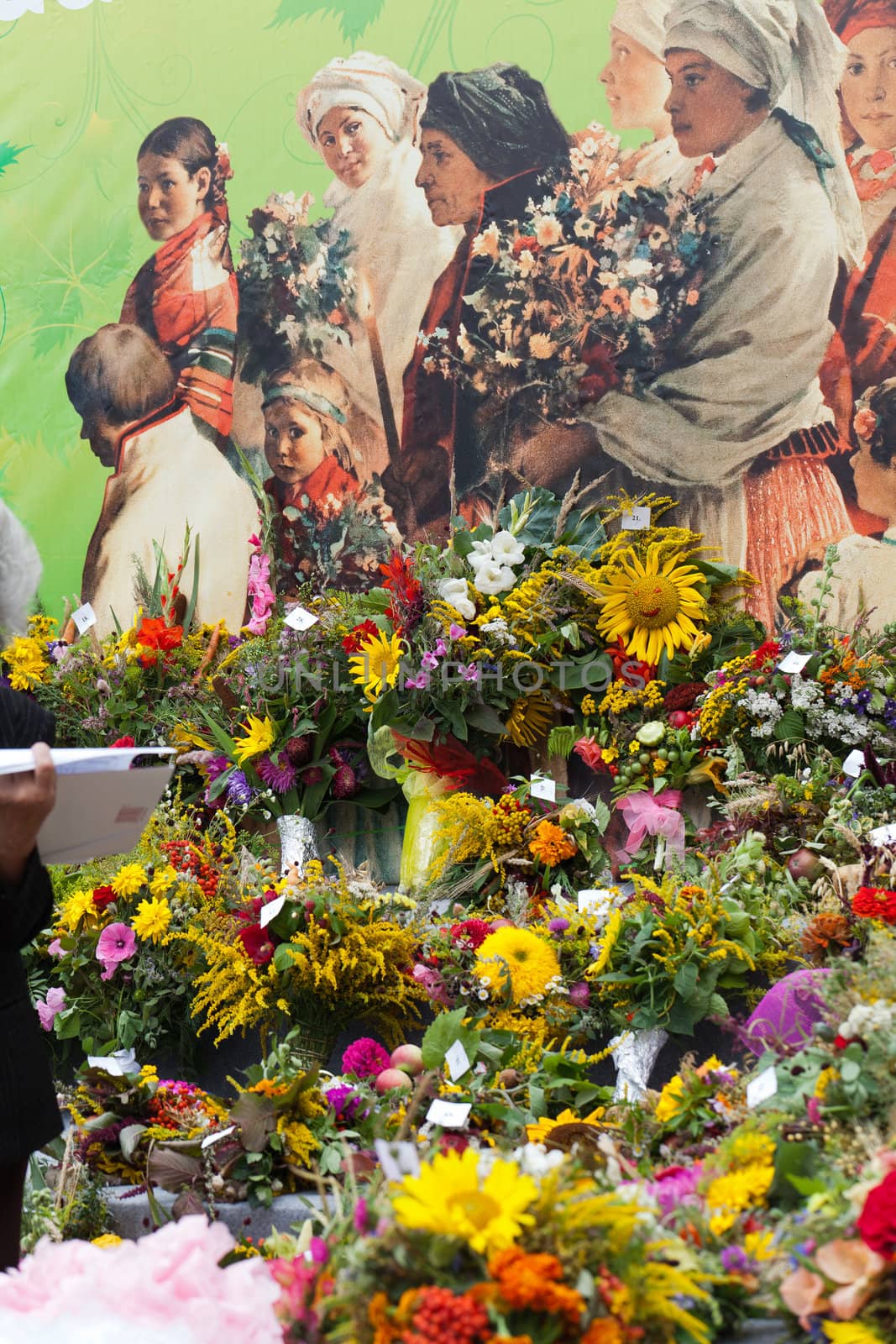 beautiful bouquets of flowers and herbs