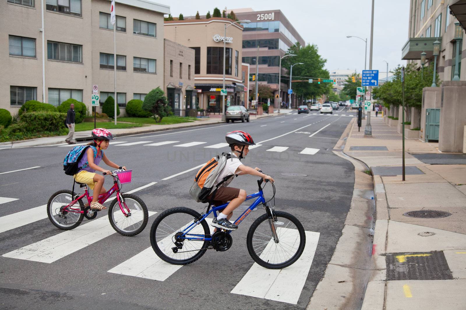 Kids Biking to School by DashaRosato