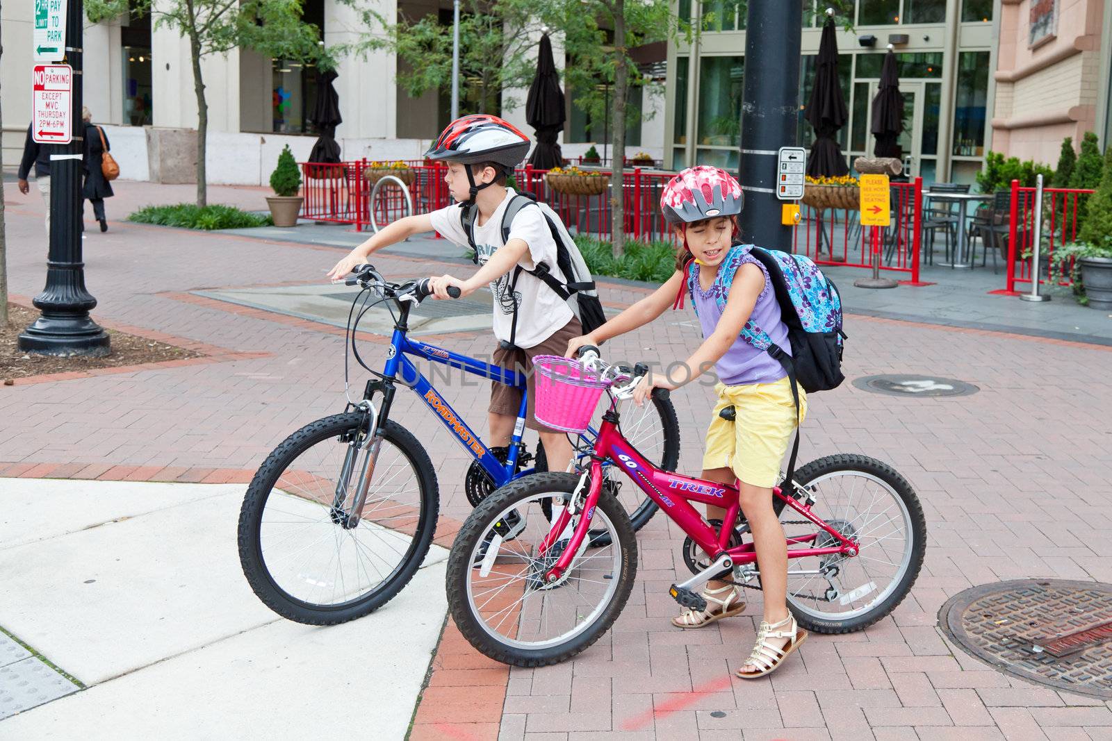 Kids Biking to School by DashaRosato