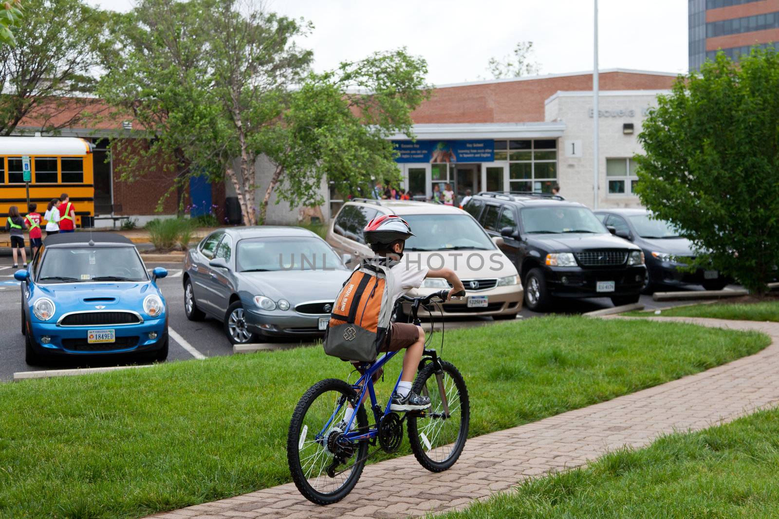 May 9, 2012 - Arlington, Virginia, USA - National Bike to School Day, Key School Escuela Key Elementary (Credit Image: © Dasha Rosato)