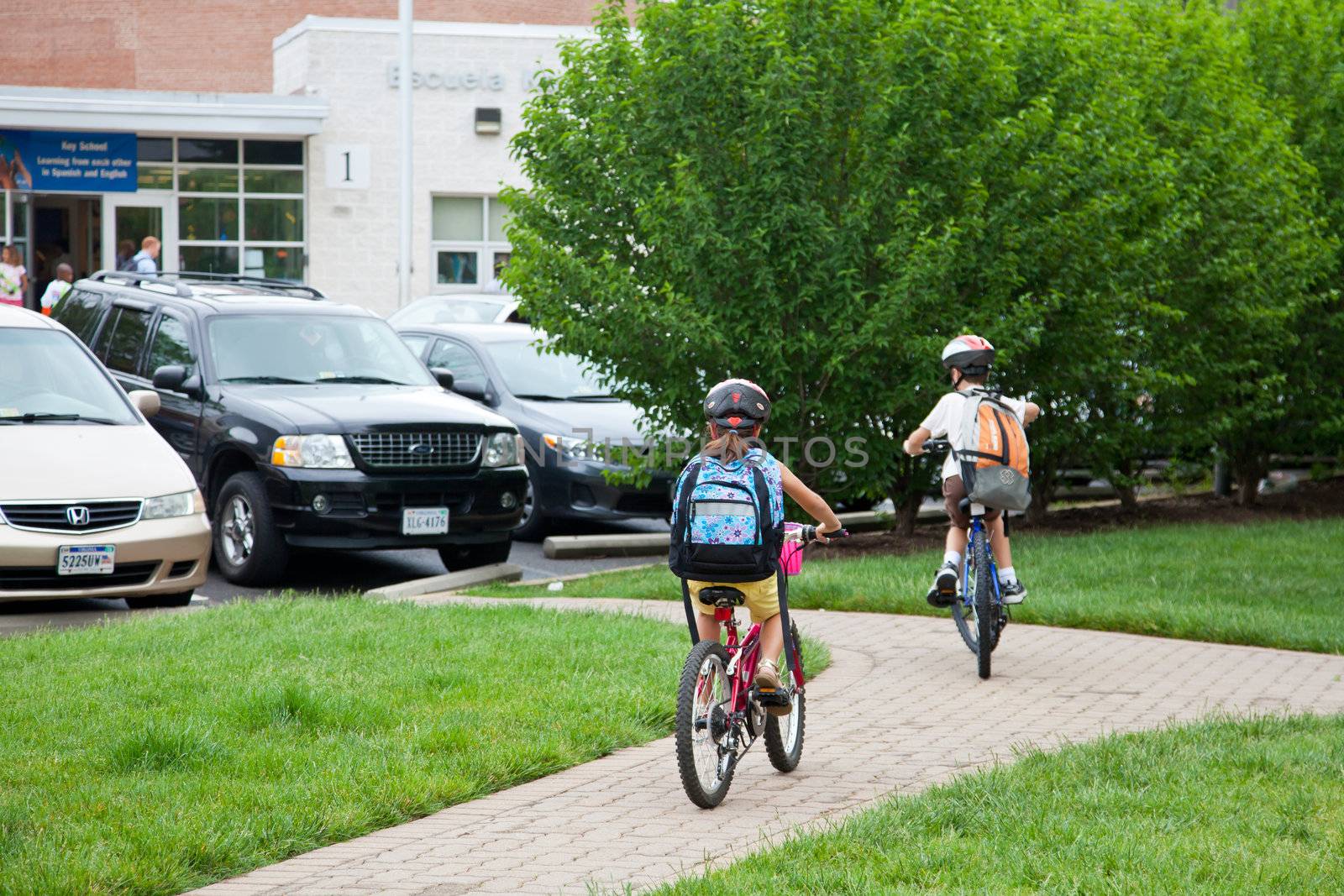 Kids Biking to School by DashaRosato